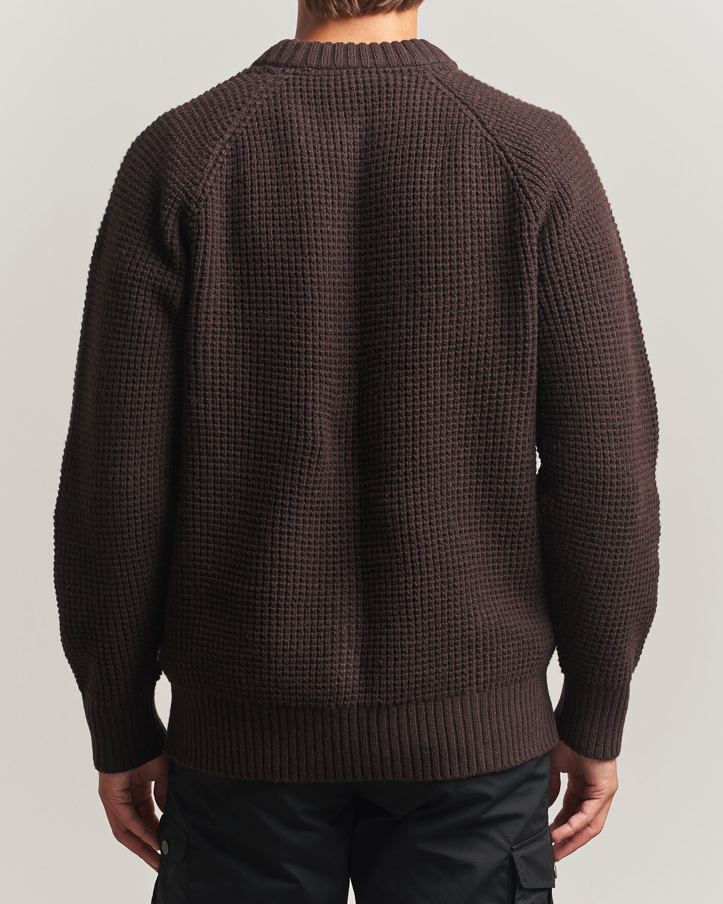 Herre | Trøjer | Fjällräven | Övik Wool Waffle Knit Black Oak