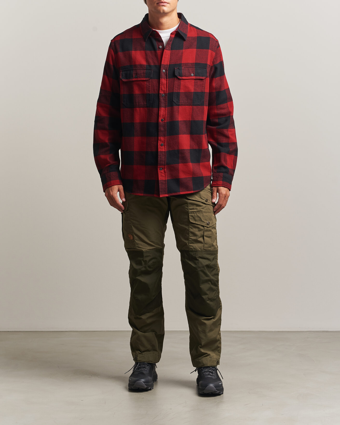 Herre | Skjorter | Fjällräven | Övik Heavy Flannel Shirt Red/Black