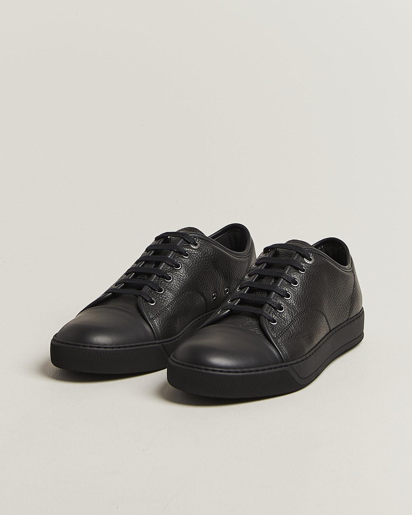 Herre | Sneakers | Lanvin | DBB1 Grain Leather Cap Toe Sneaker Black