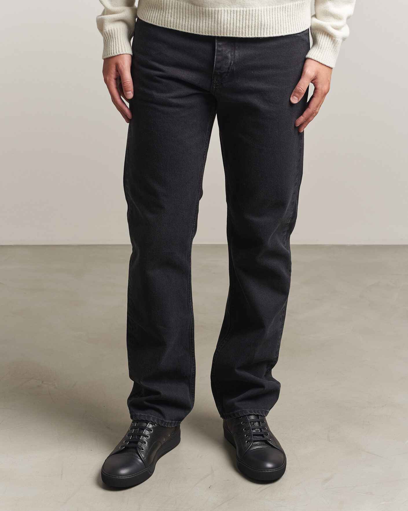 Herre | Sneakers | Lanvin | DBB1 Grain Leather Cap Toe Sneaker Black