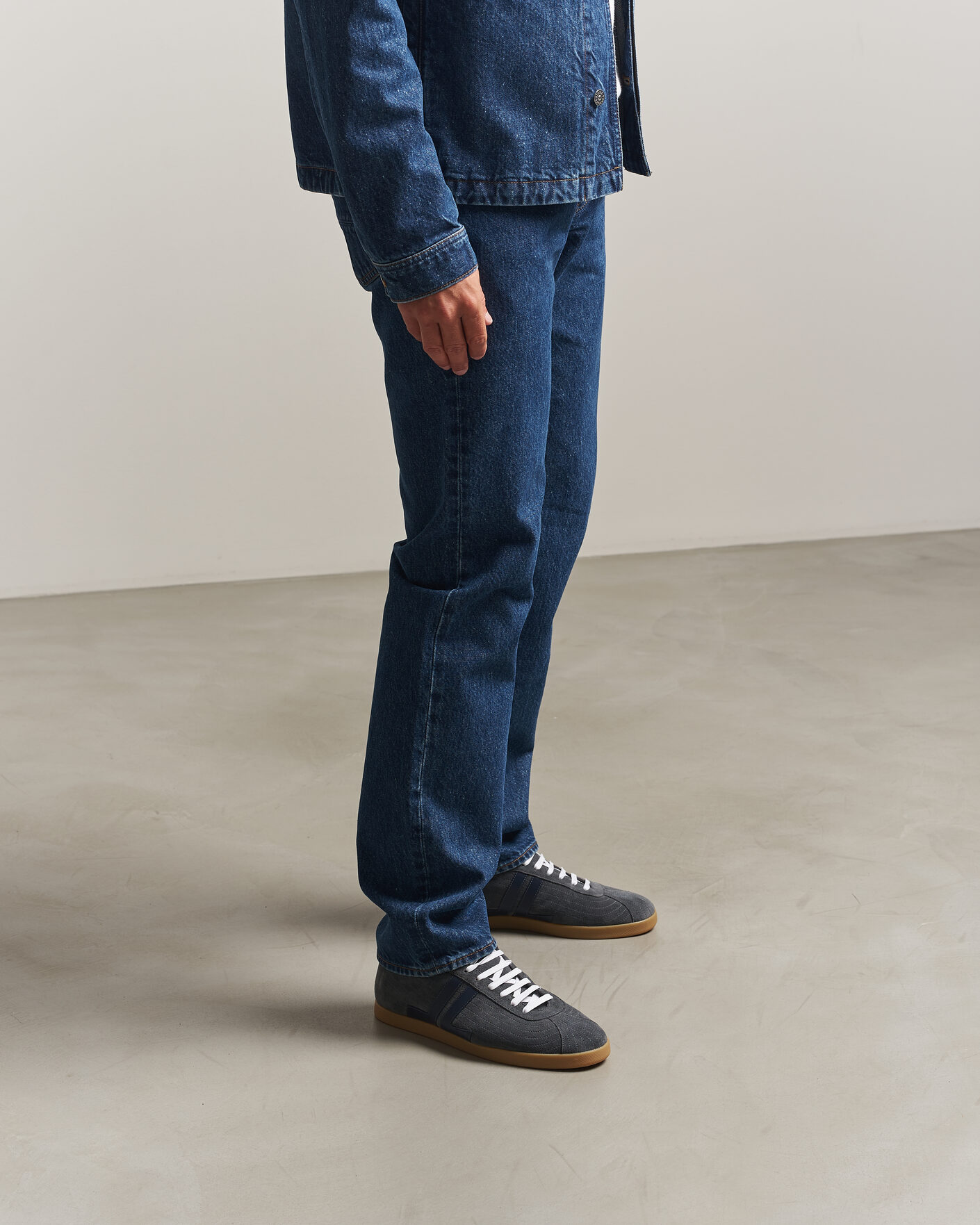 Herre | Sneakers | Lanvin | Glen Leather Sneakers Grey/Navy