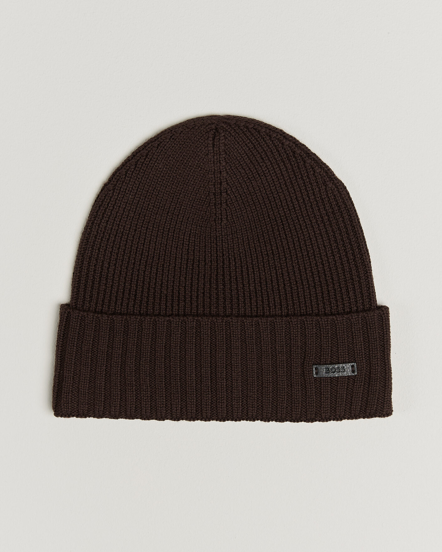 Herre | Huer | BOSS BLACK | Fati Wool Beanie Dark Brown