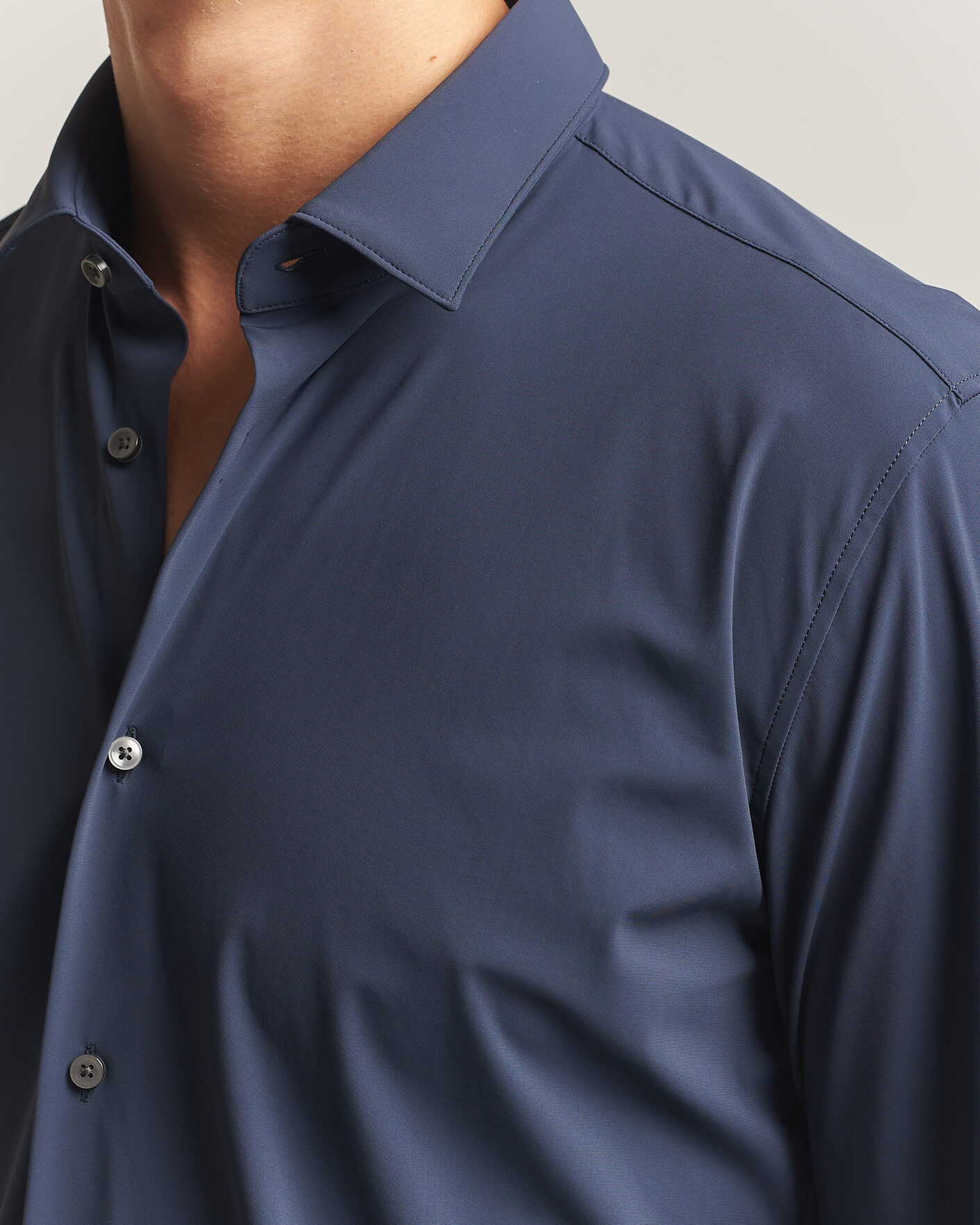 Herre | Skjorter | BOSS BLACK | Hank 4-Way Stretch Shirt Dark Blue
