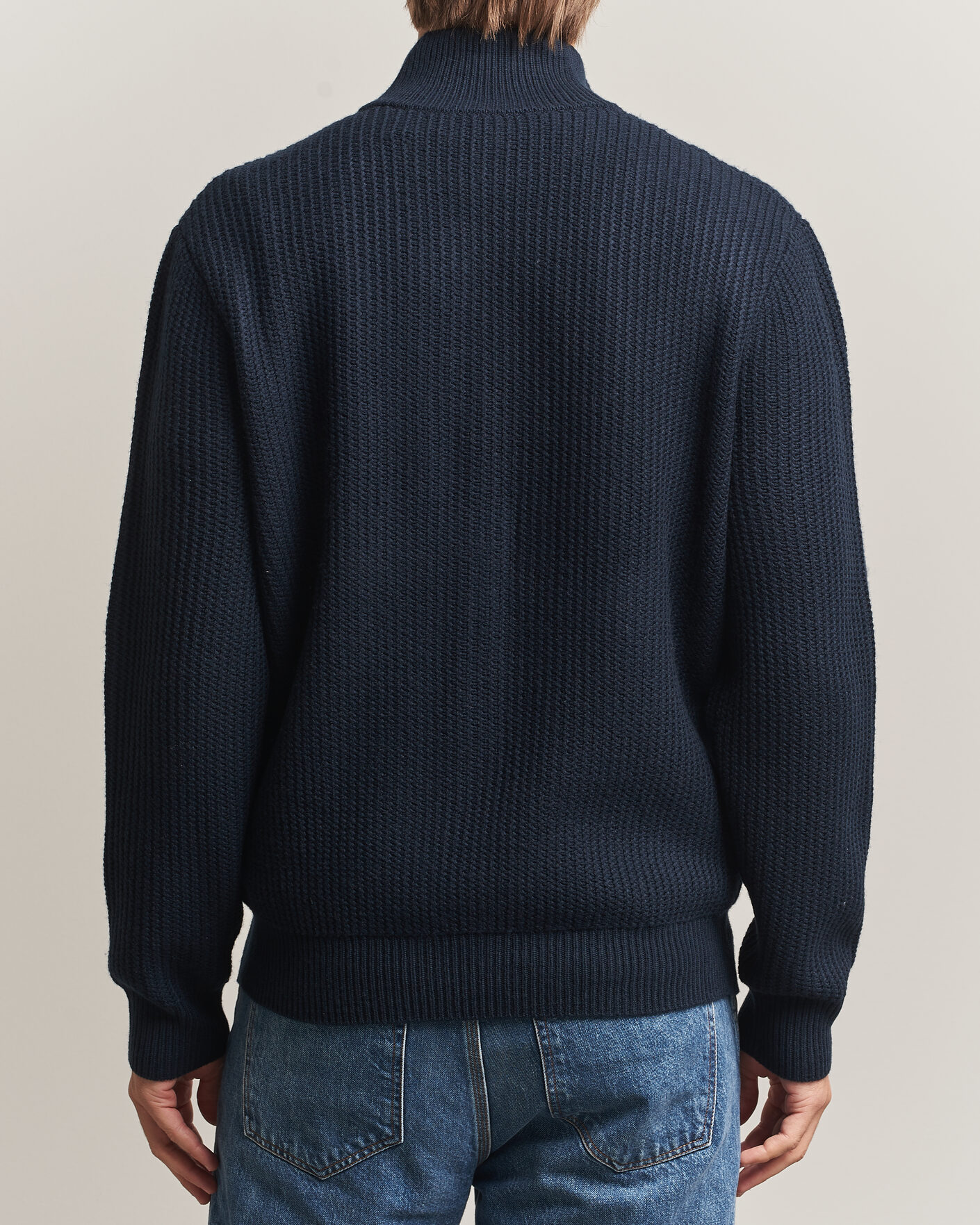 Herre | Trøjer | BOSS BLACK | Fiocco Wool/Cashmere Full Zip Dark Blue