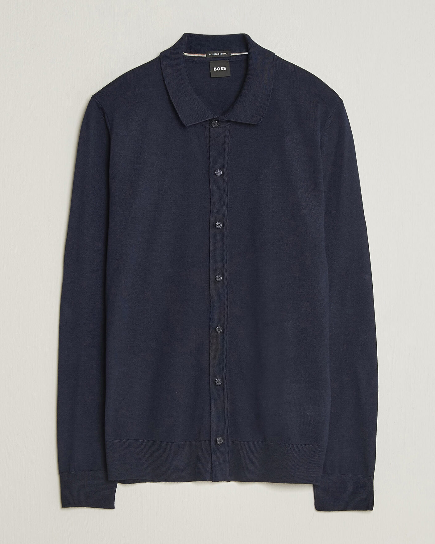Herre | Trøjer | BOSS BLACK | Helbert Merino Knitted Cardigan Dark Blue