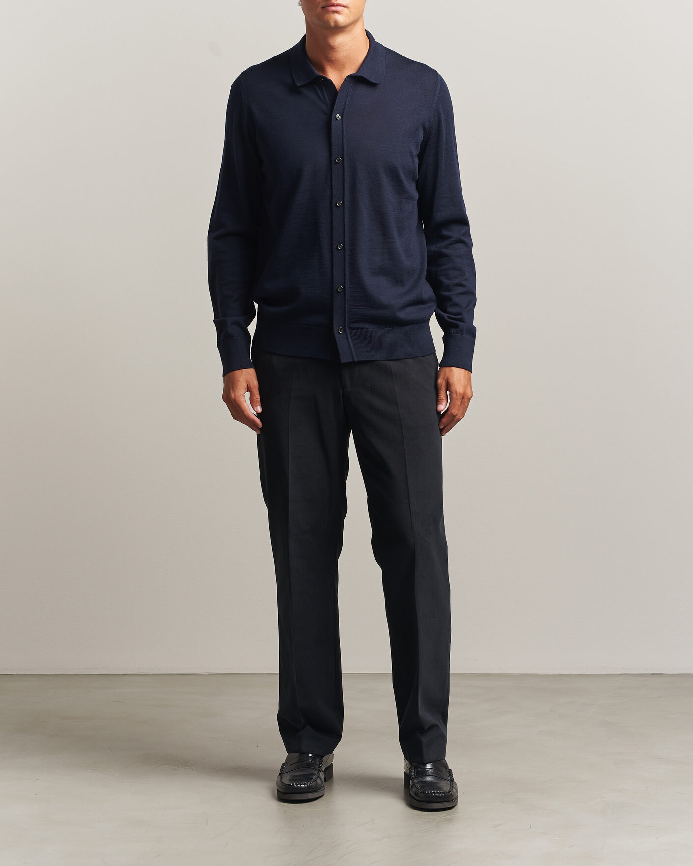 Herre | Trøjer | BOSS BLACK | Helbert Merino Knitted Cardigan Dark Blue