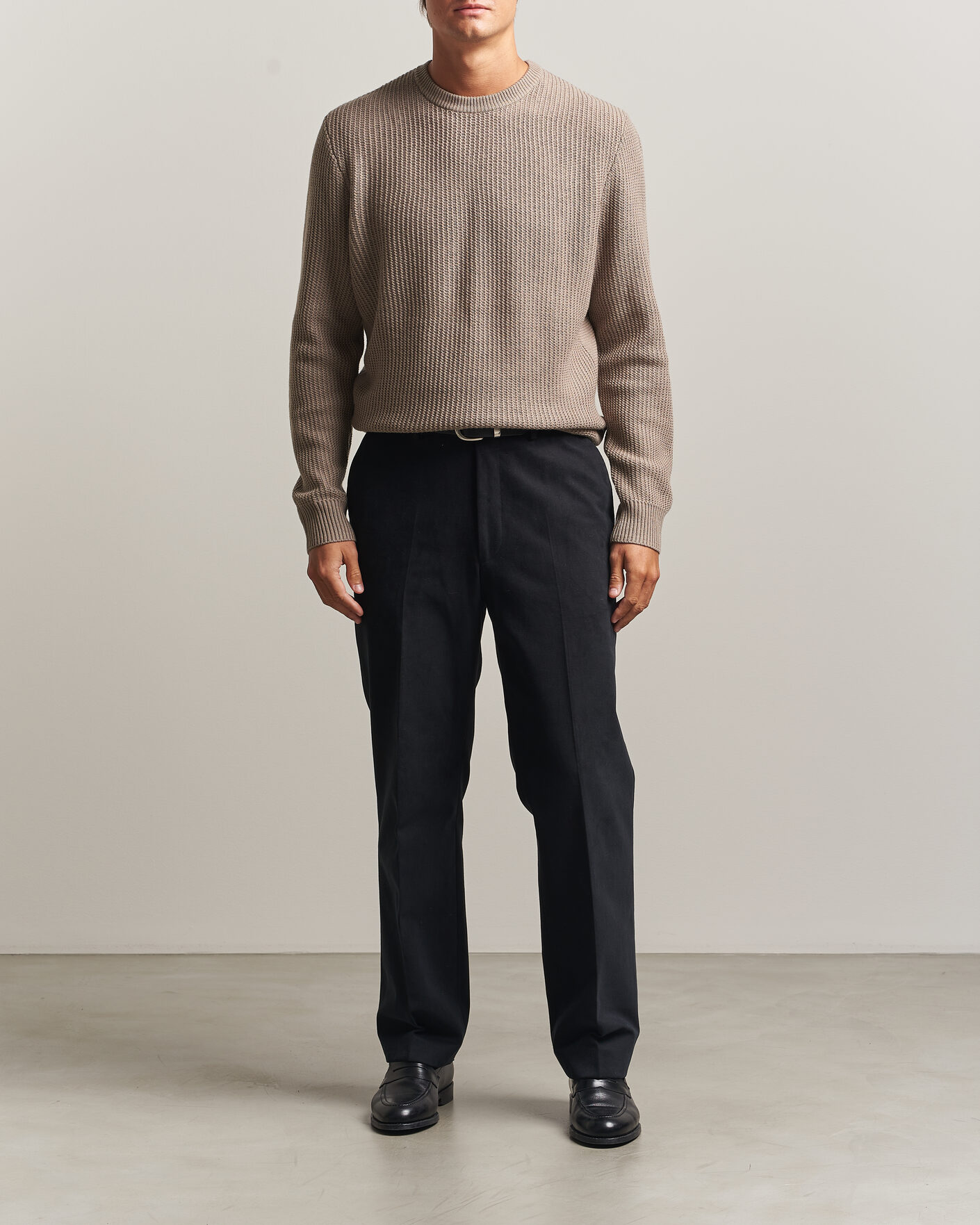 Herre | Trøjer | BOSS BLACK | Fiocchetto Wool/Cashmere Crew Neck Open Brown