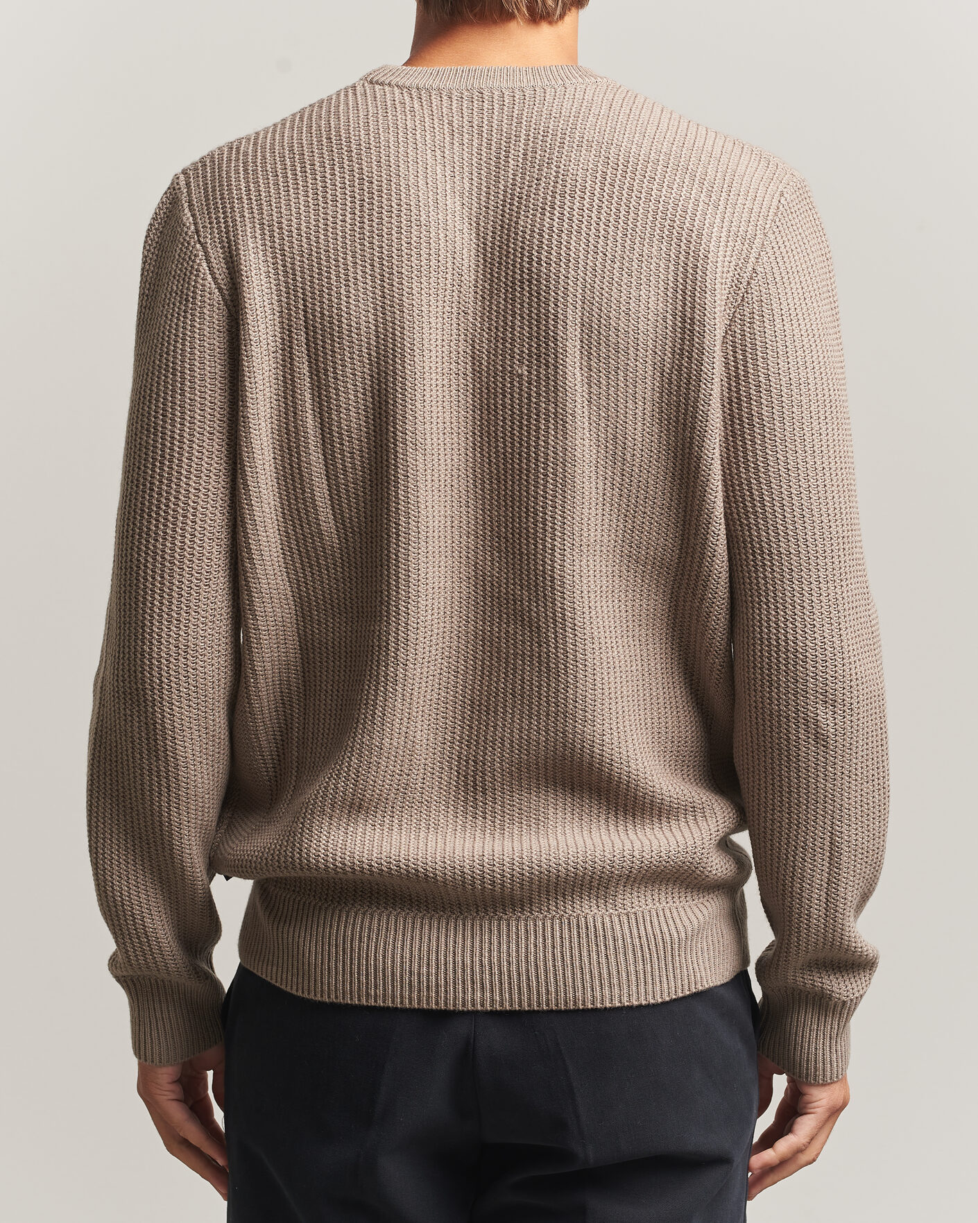 Herre | Trøjer | BOSS BLACK | Fiocchetto Wool/Cashmere Crew Neck Open Brown