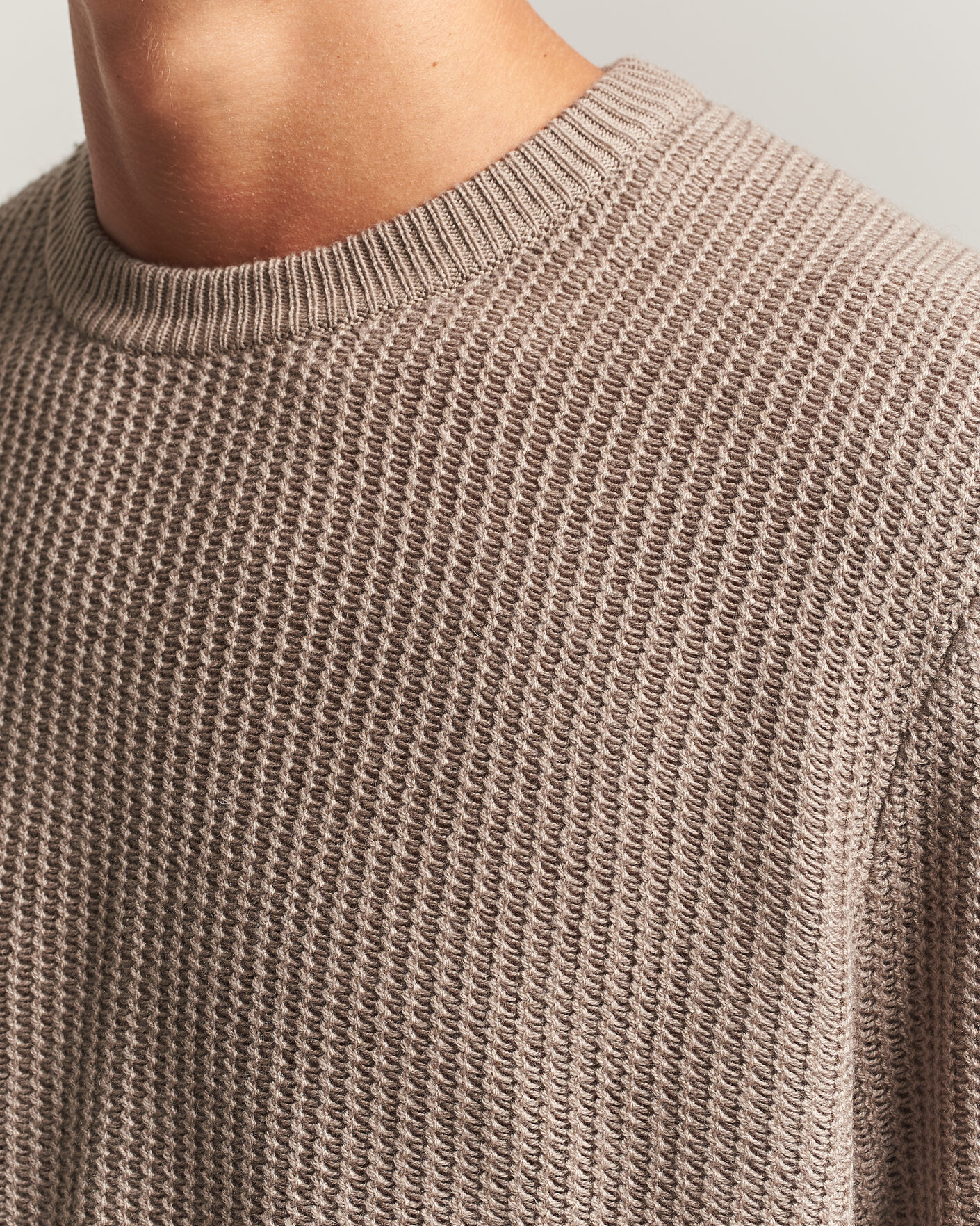 Herre | Trøjer | BOSS BLACK | Fiocchetto Wool/Cashmere Crew Neck Open Brown