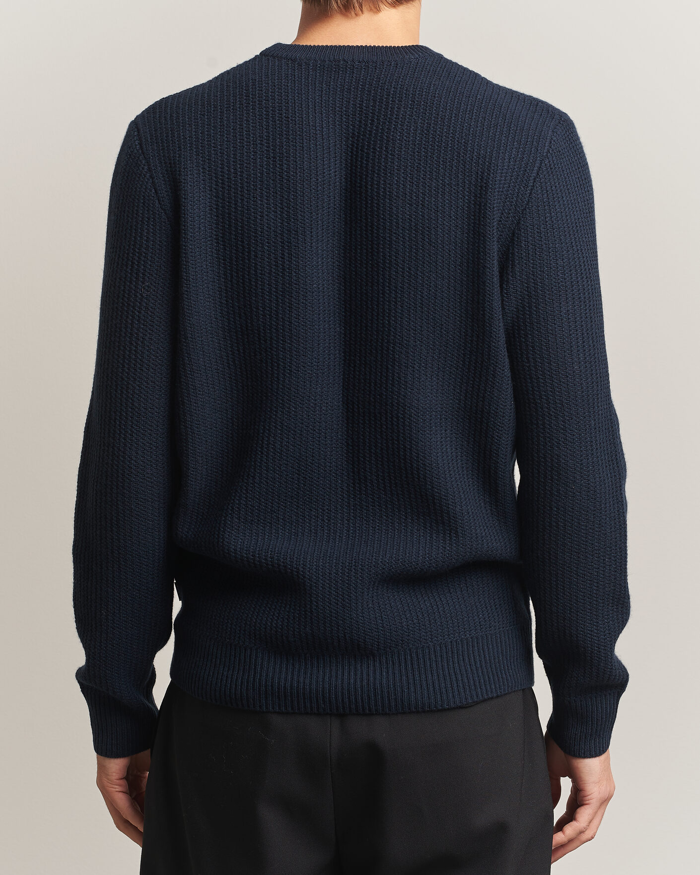 Herre | Trøjer | BOSS BLACK | Fiocchetto Wool/Cashmere Crew Neck Dark Blue