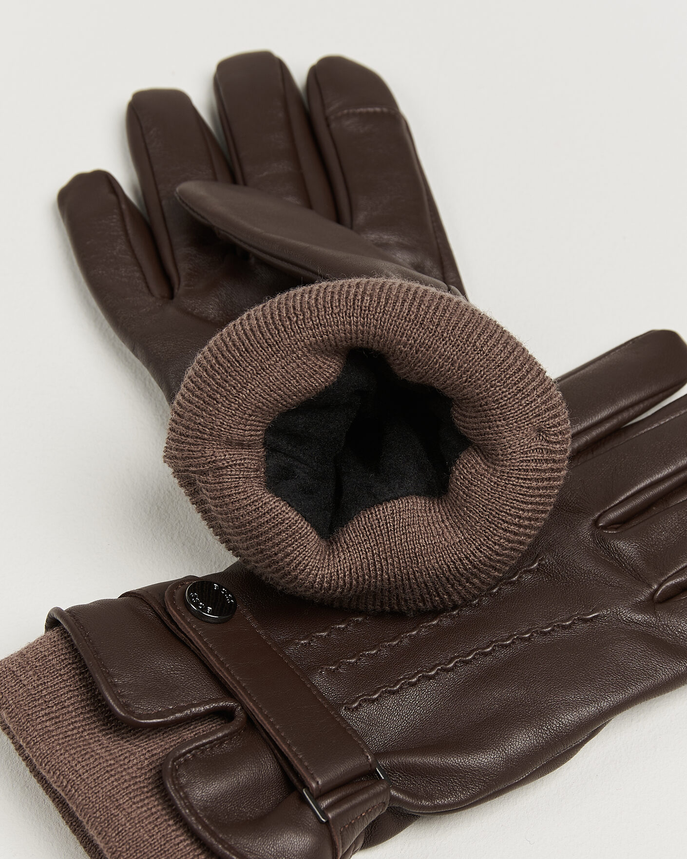 Herre | Handsker | BOSS BLACK | Hyden Leather Glove Dark Brown