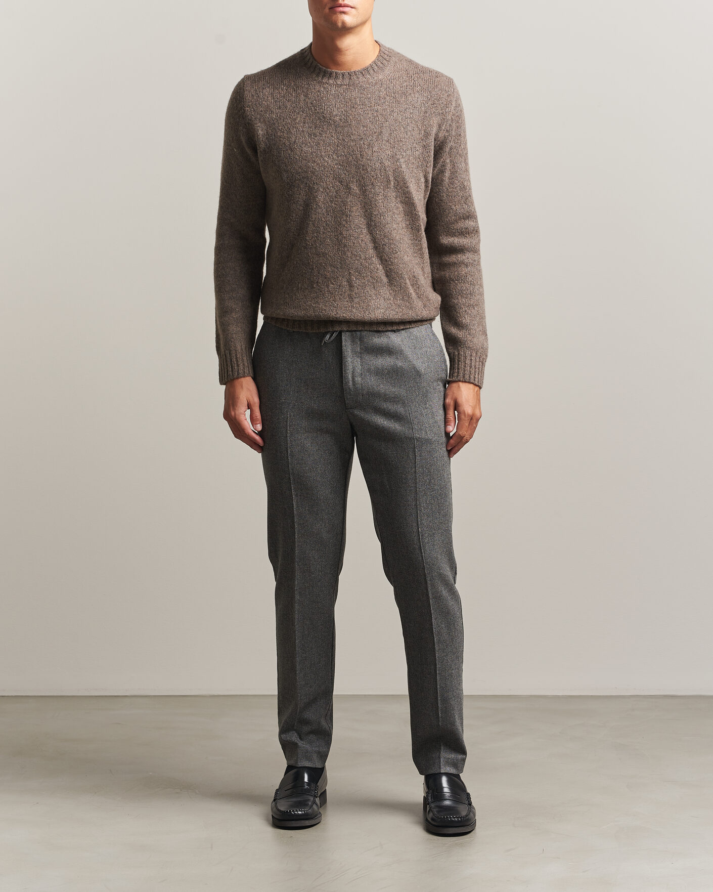 Herre | Bukser | BOSS BLACK | Kane Brushed Drawstring Trousers Medium Grey