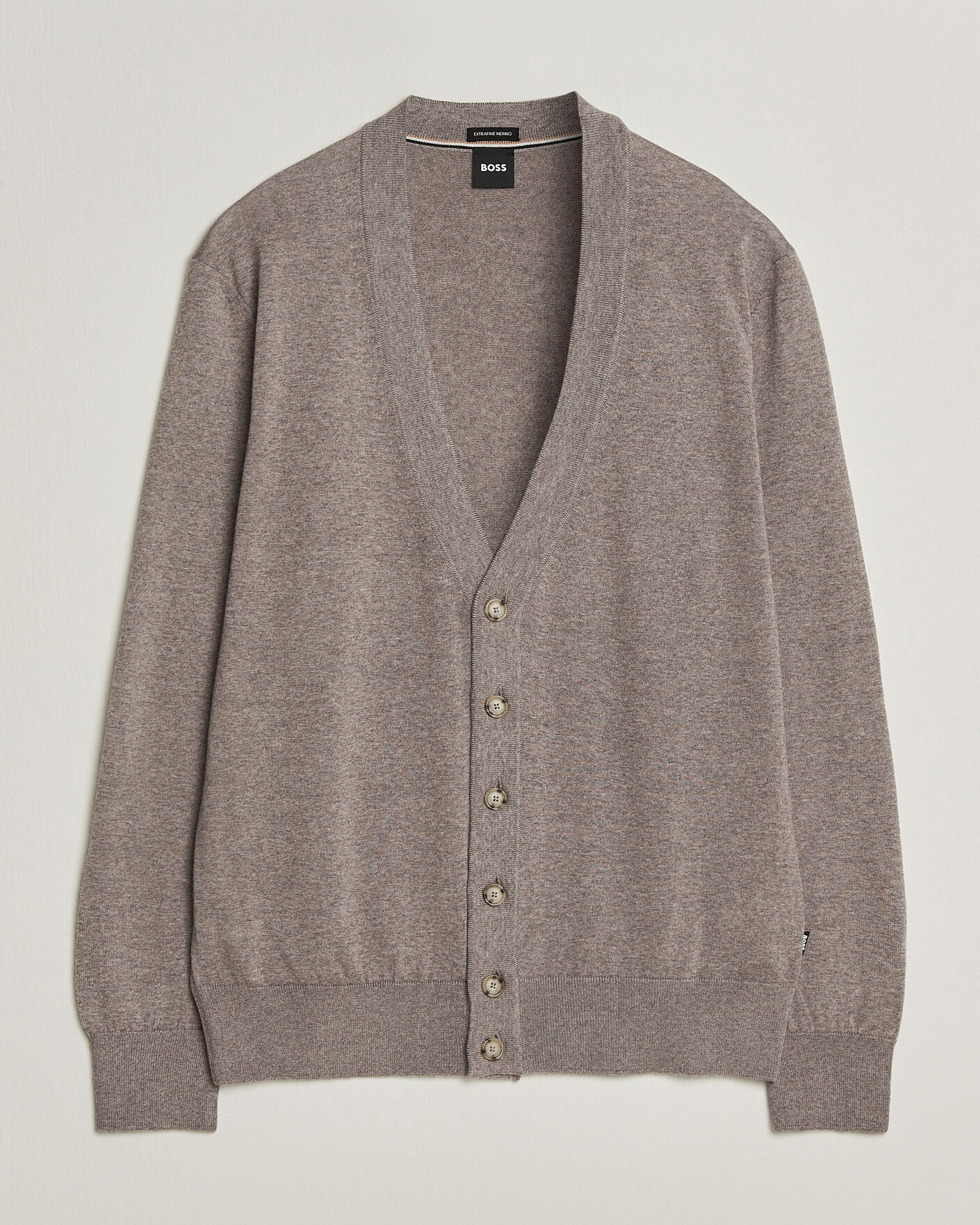 Herre | Trøjer | BOSS BLACK | Mardon Wool Cardigan Open Brown