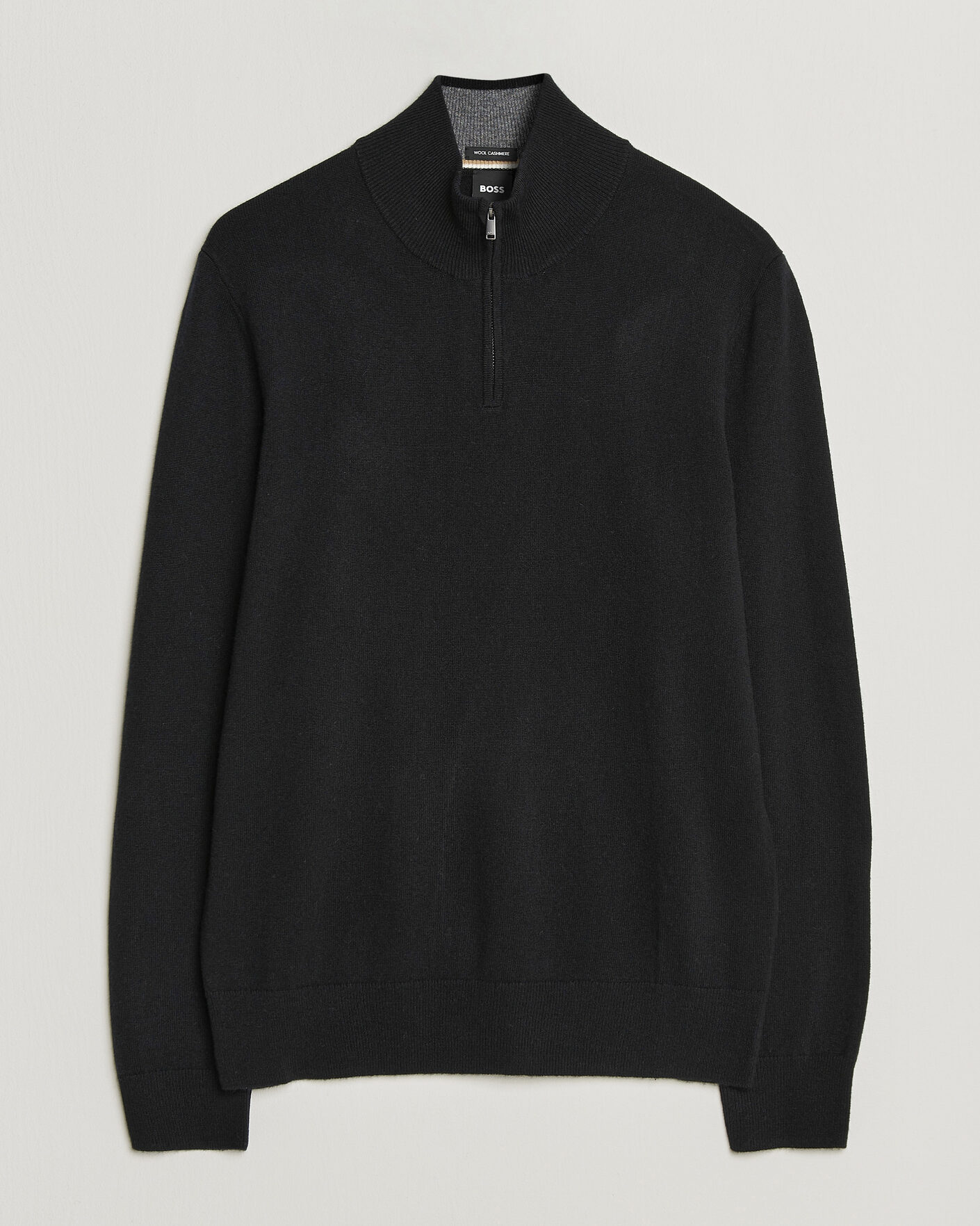 Herre | Trøjer | BOSS BLACK | Hemarlo Wool/Cashmere Half Zip Black