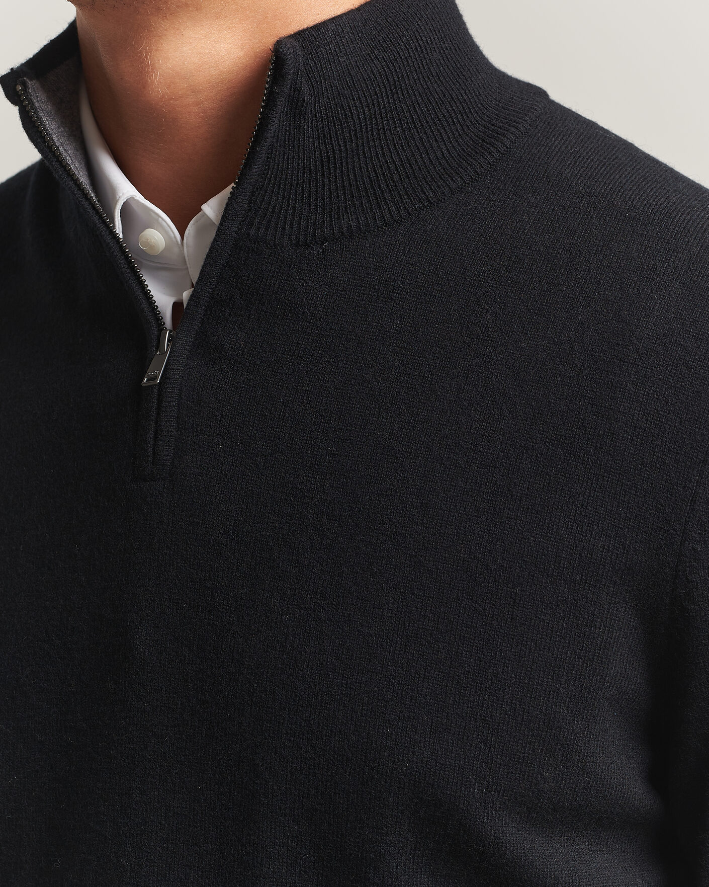 Herre | Trøjer | BOSS BLACK | Hemarlo Wool/Cashmere Half Zip Black