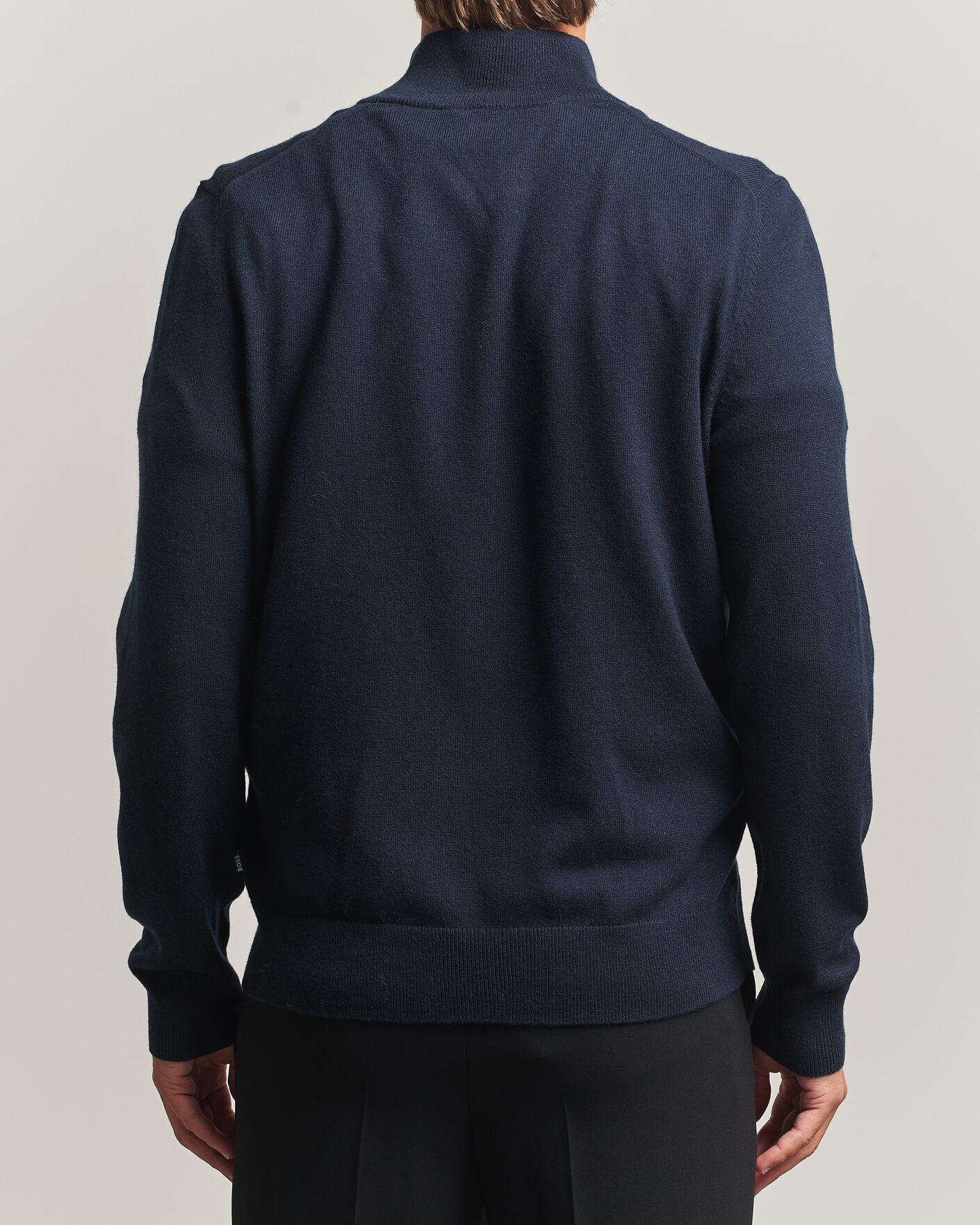 Herre | Trøjer | BOSS BLACK | Hemarlo Wool/Cashmere Half Zip Dark Blue