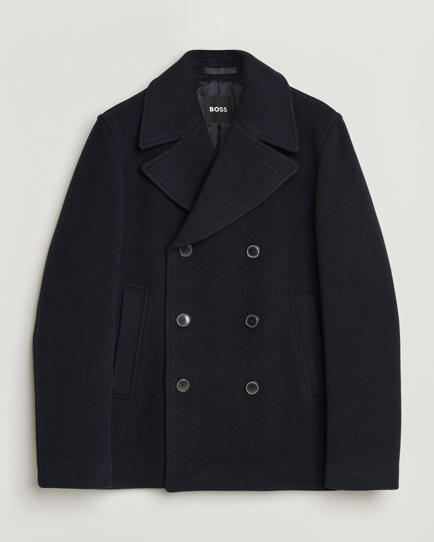 Herre | Jakker | BOSS BLACK | Hyde Wool Peacoat Dark Blue