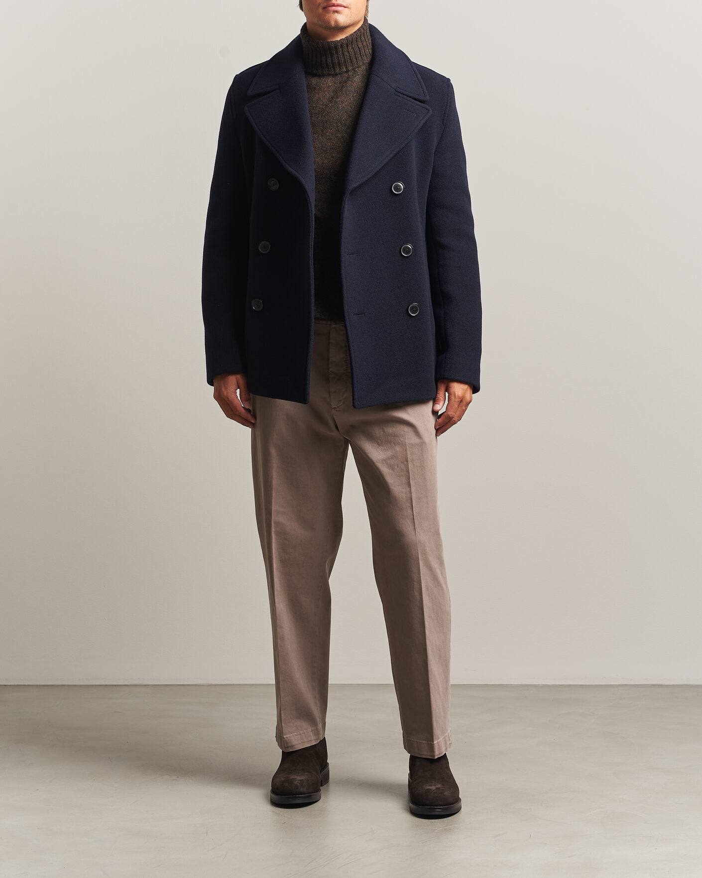 Herre | Jakker | BOSS BLACK | Hyde Wool Peacoat Dark Blue