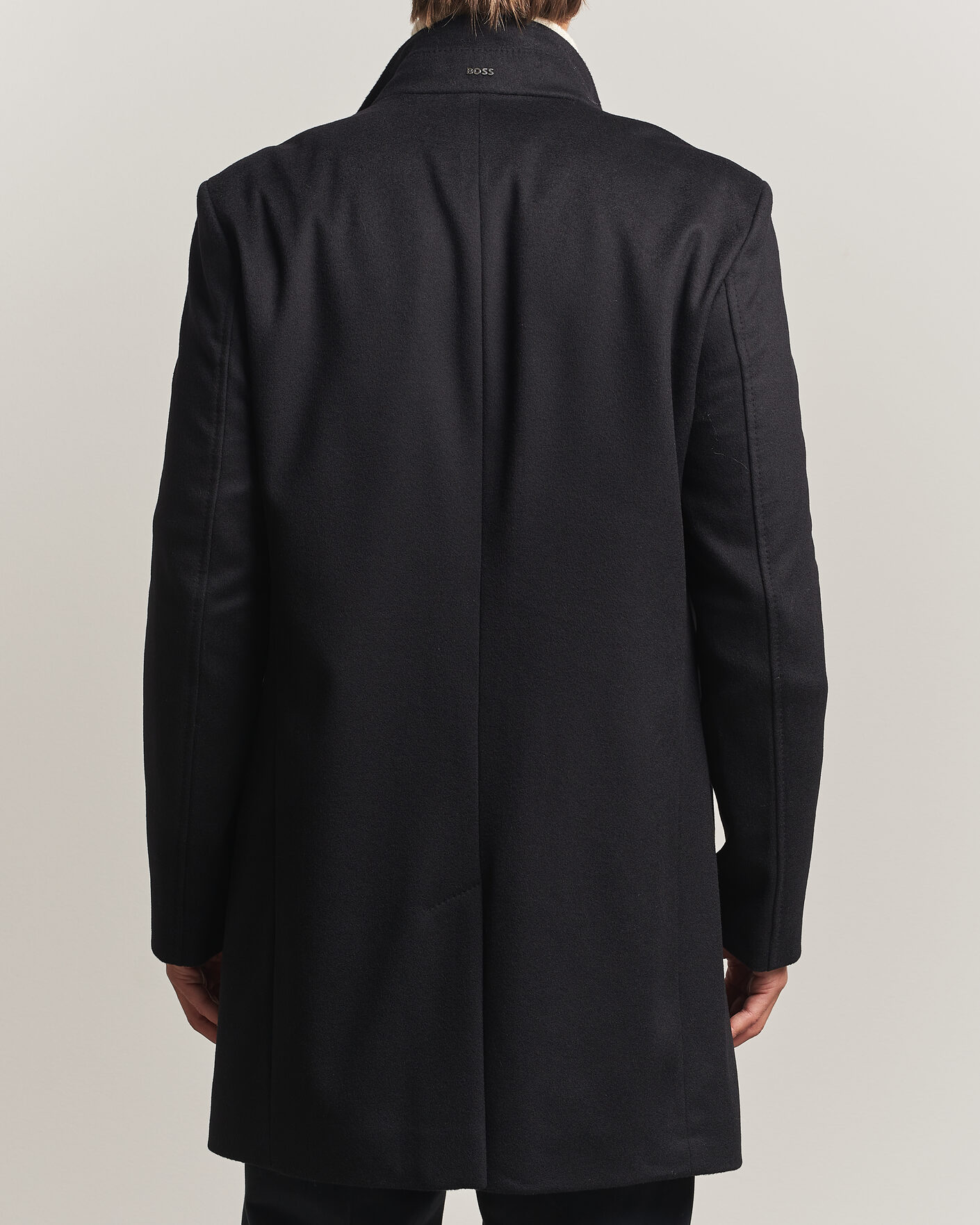Herre | Jakker | BOSS BLACK | Hyde Wool Stand Up Collar Coat Black