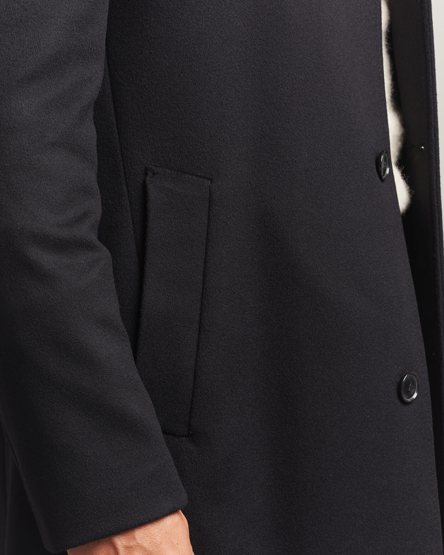 Herre | Jakker | BOSS BLACK | Hyde Wool Stand Up Collar Coat Black