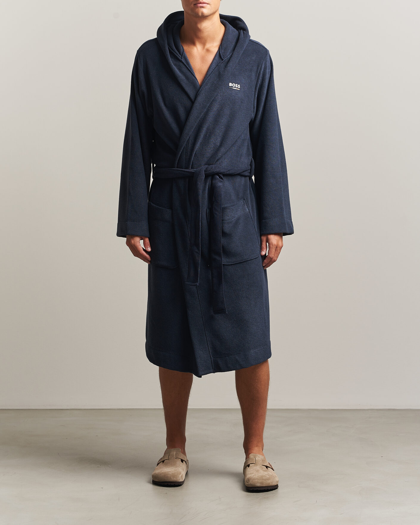 Herre | Pyjamas & Morgenkåber | BOSS BLACK | Terry Robe Dark Blue