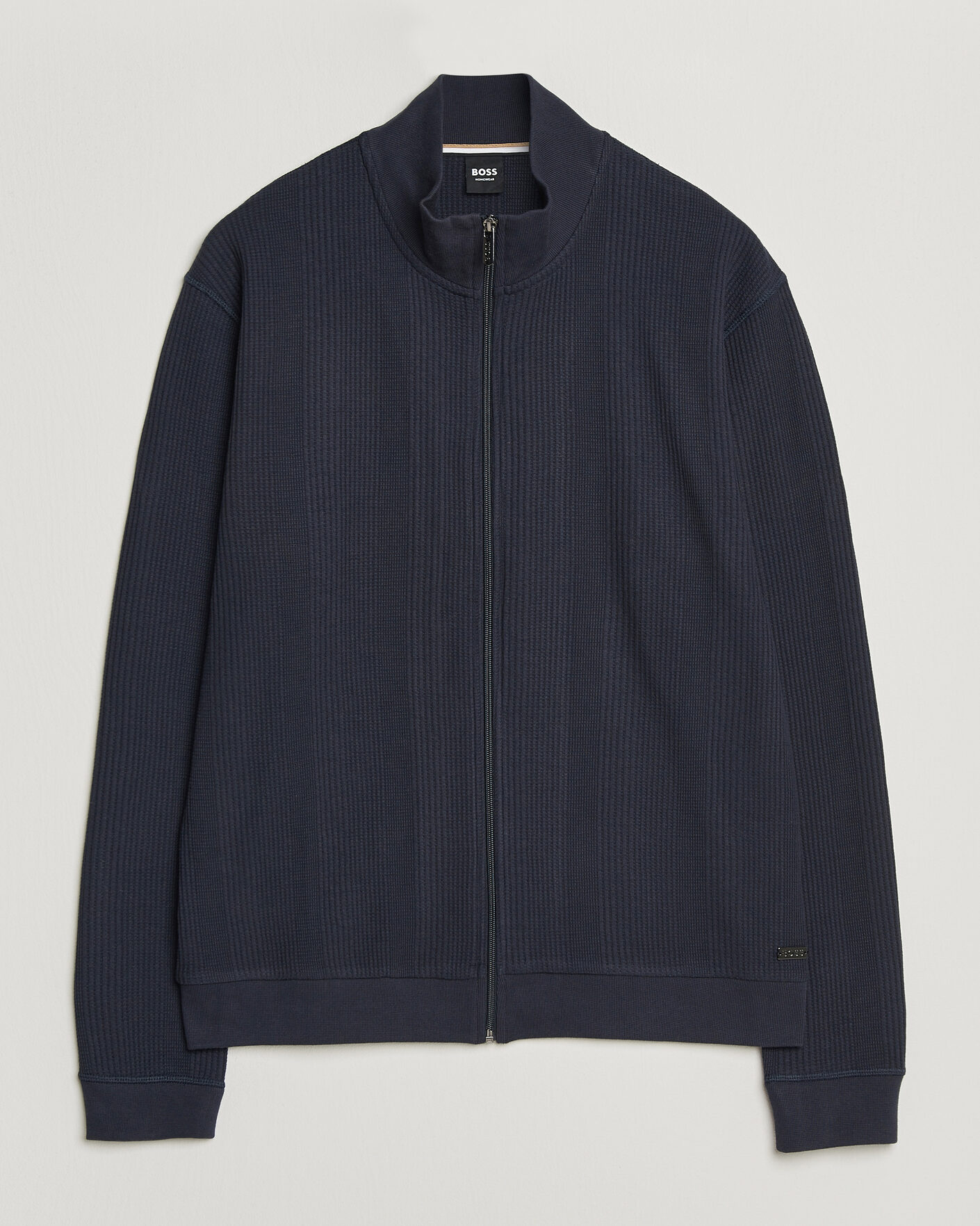 Herre | Trøjer | BOSS BLACK | Structured Loungewear Full Zip Dark Blue