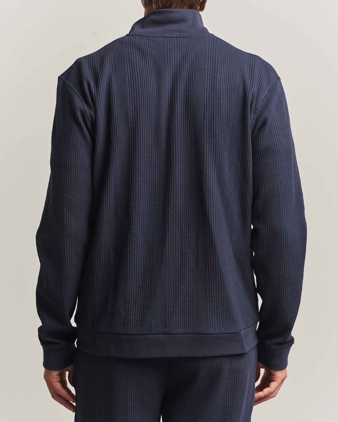 Herre | Trøjer | BOSS BLACK | Structured Loungewear Full Zip Dark Blue