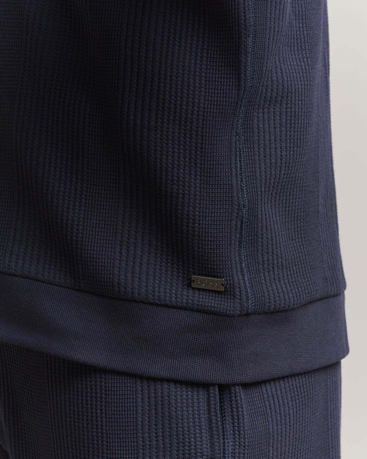 Herre | Trøjer | BOSS BLACK | Structured Loungewear Full Zip Dark Blue