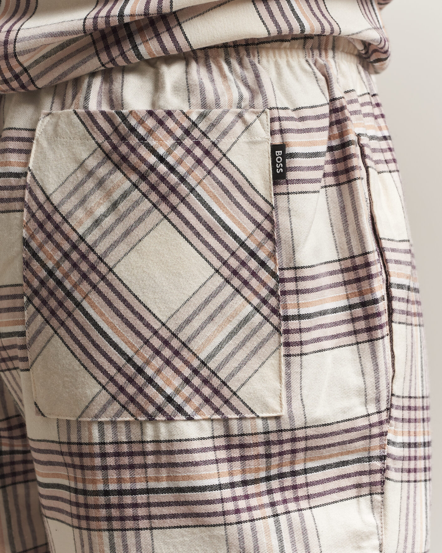 Herre | Pyjamas & Morgenkåber | BOSS BLACK | Checked Flannel Pyjama Set Open White