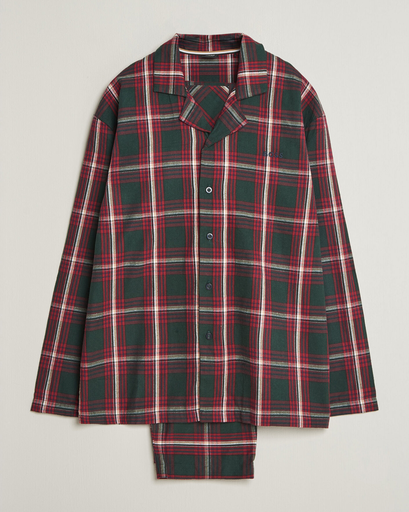 Herre | Pyjamas & Morgenkåber | BOSS BLACK | Checked Flannel Pyjama Set Open Red