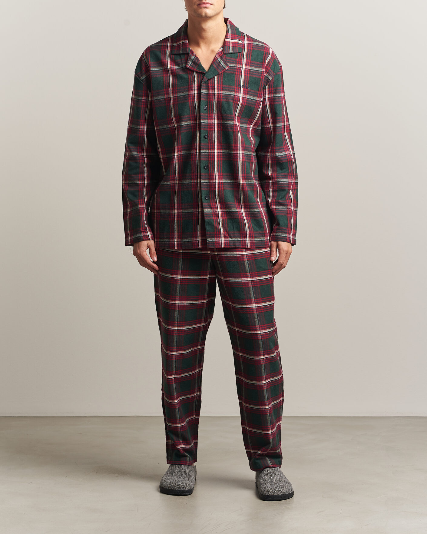 Herre | Pyjamas & Morgenkåber | BOSS BLACK | Checked Flannel Pyjama Set Open Red