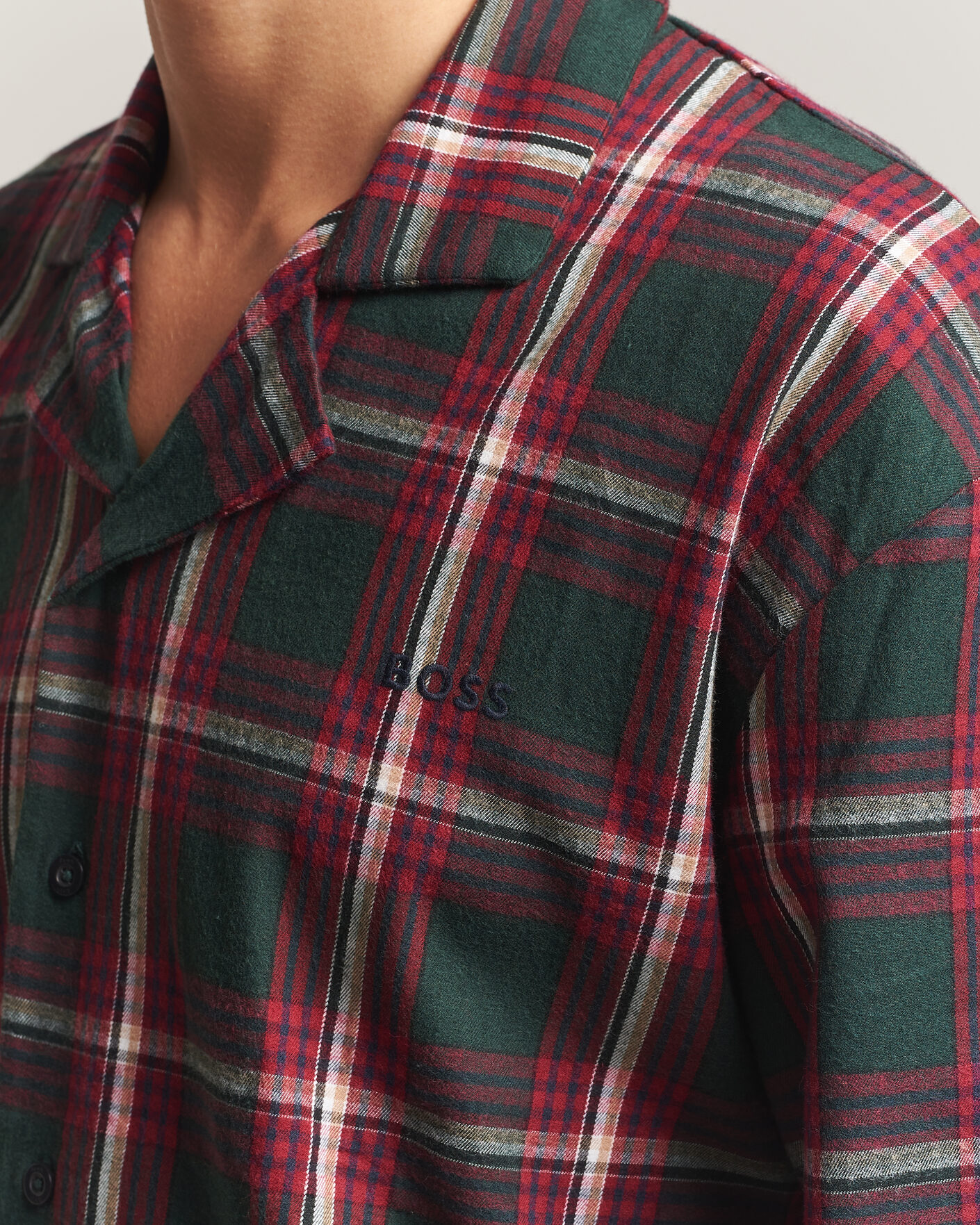 Herre | Pyjamas & Morgenkåber | BOSS BLACK | Checked Flannel Pyjama Set Open Red