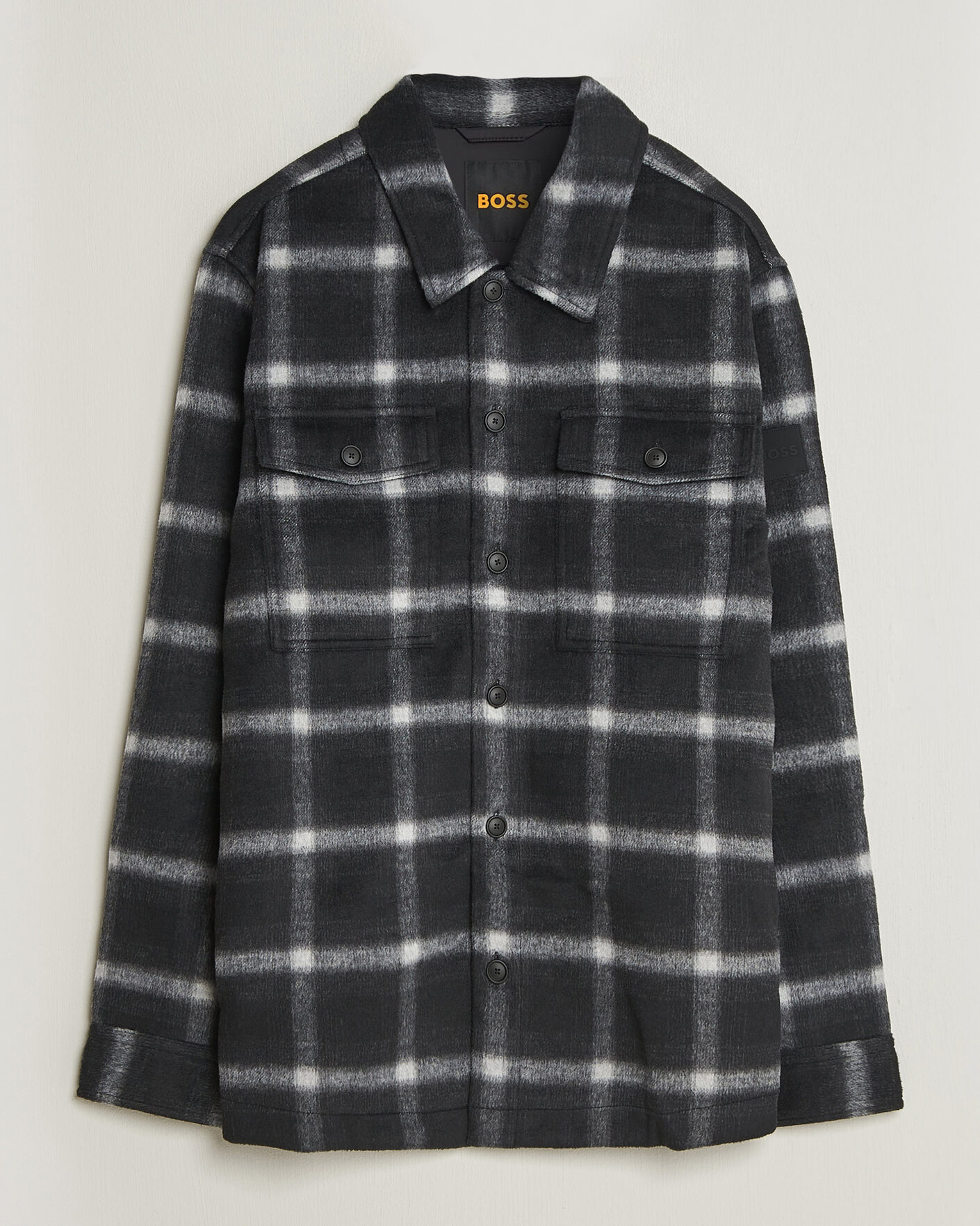 Herre | Jakker | BOSS ORANGE | Losky Flannel Checked Overshirt Black