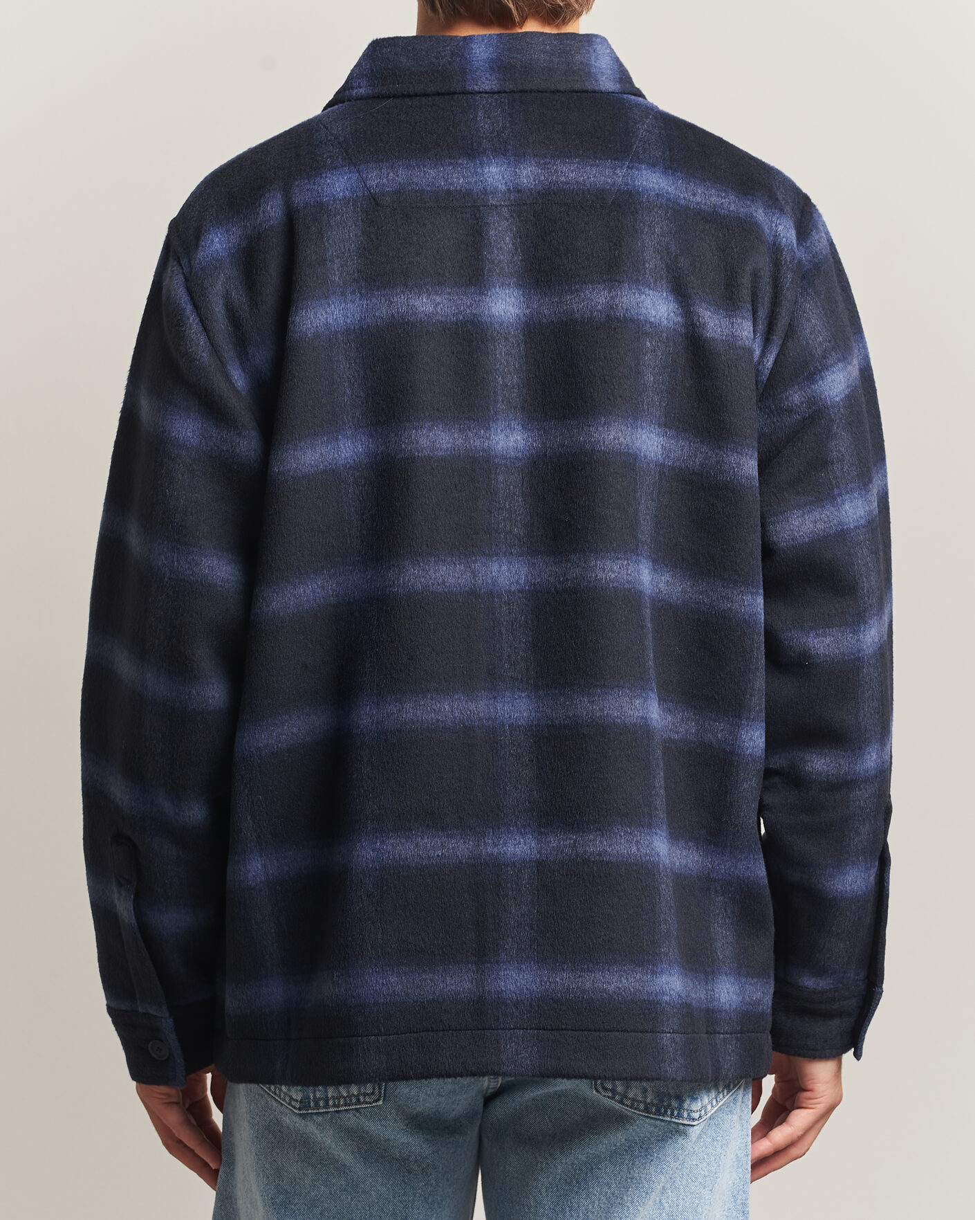Herre | Jakker | BOSS ORANGE | Losky Flannel Checked Overshirt Dark Blue