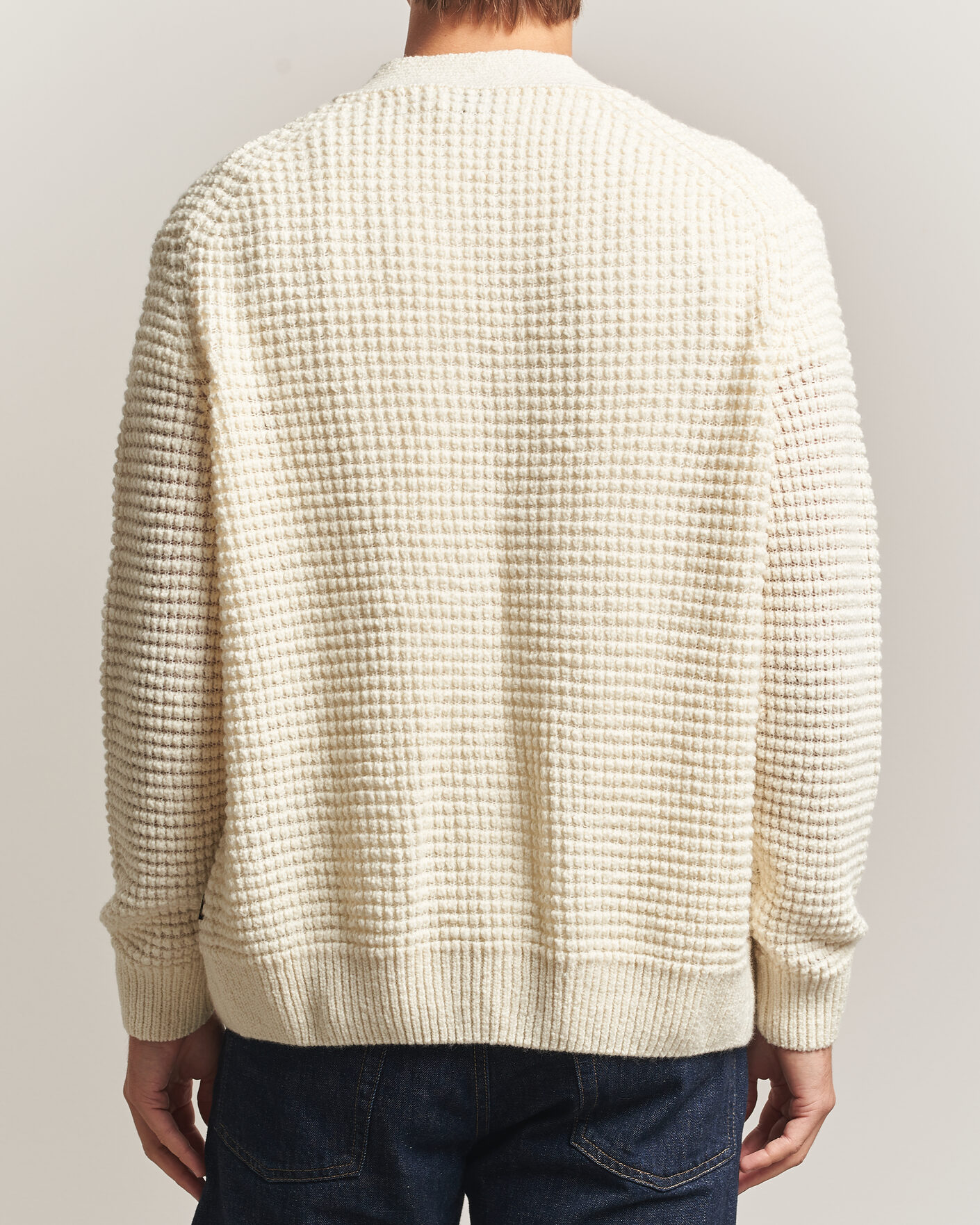 Herre | Trøjer | BOSS ORANGE | Korsico Wool Knitted Cardigan Open White