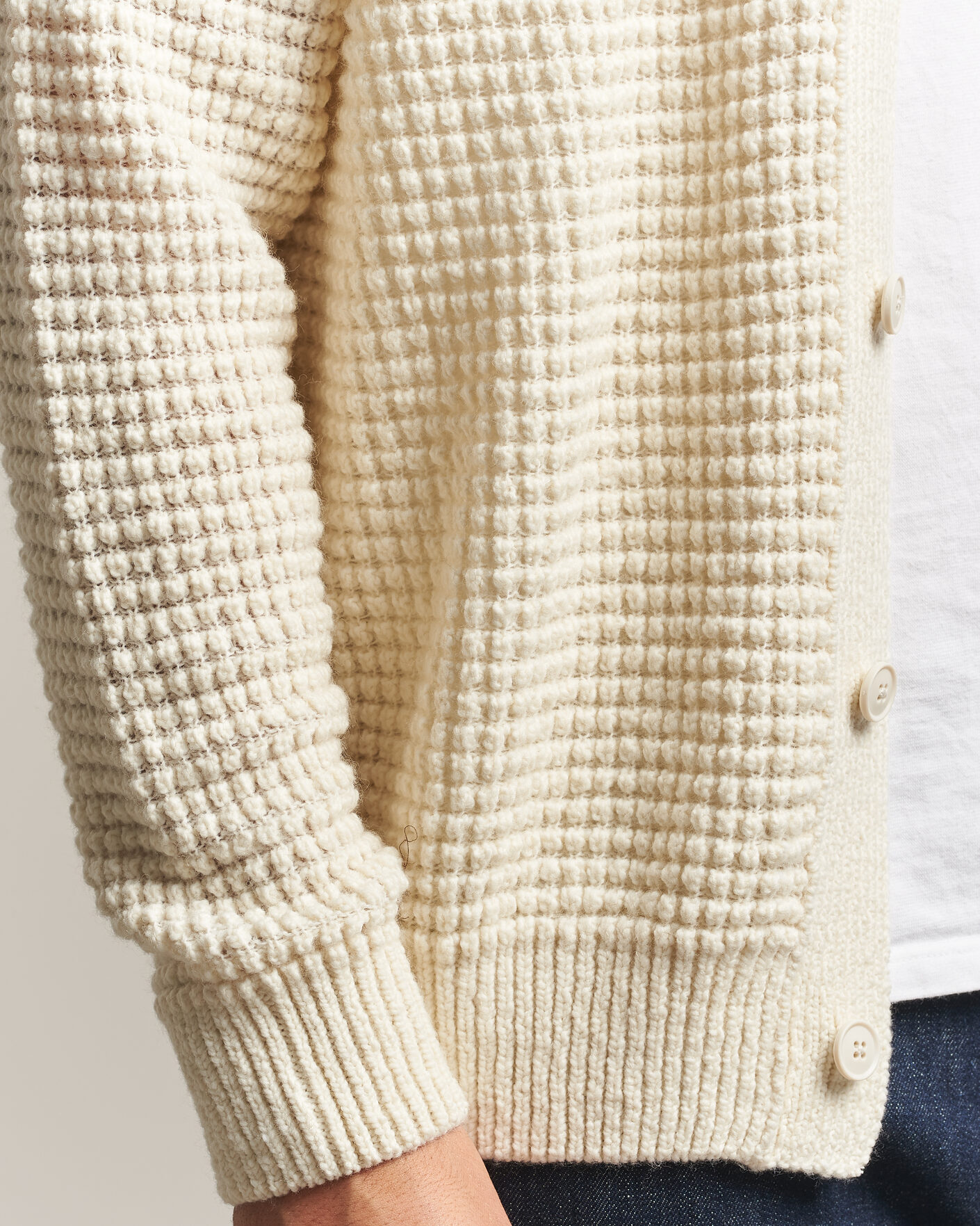 Herre | Trøjer | BOSS ORANGE | Korsico Wool Knitted Cardigan Open White