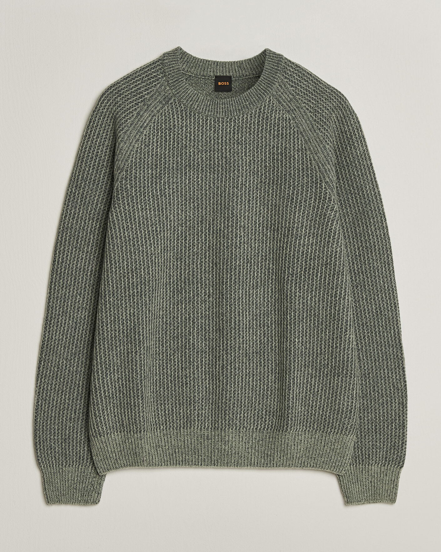 Herre | Trøjer | BOSS ORANGE | Kepler Wool Knitted Sweater Open Green