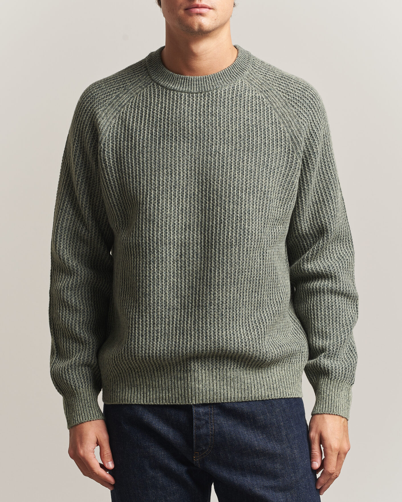 Herre | Trøjer | BOSS ORANGE | Kepler Wool Knitted Sweater Open Green