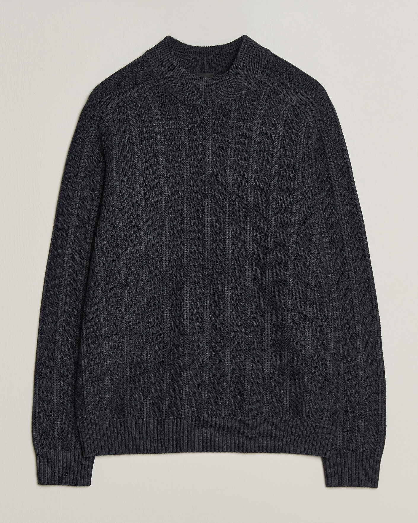 Herre | Trøjer | BOSS ORANGE | Katoolo Wool/Cotton Knitted Turtleneck Dark Blue
