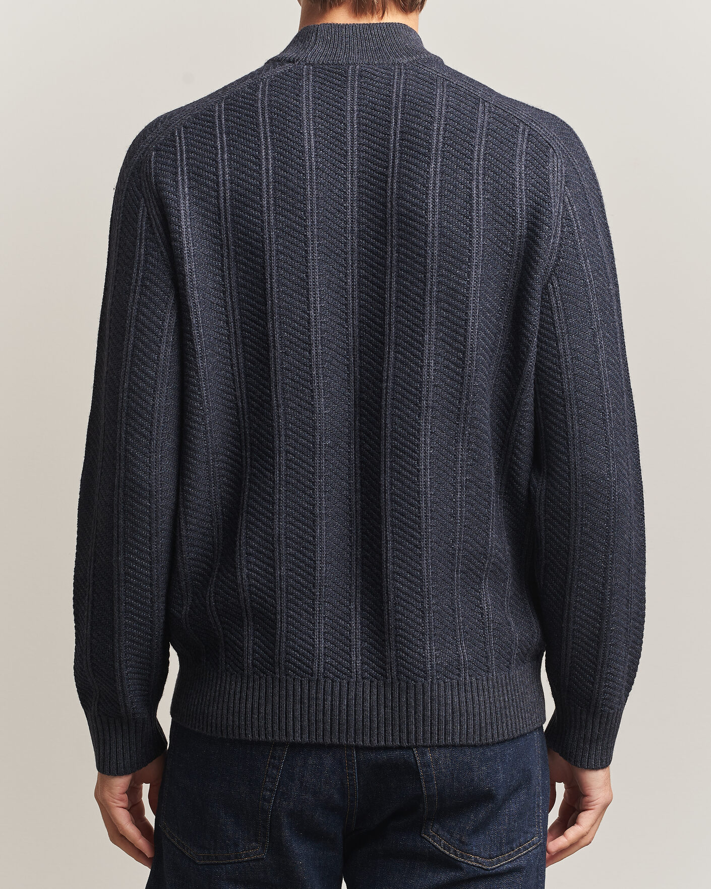 Herre | Trøjer | BOSS ORANGE | Katoolo Wool/Cotton Knitted Turtleneck Dark Blue
