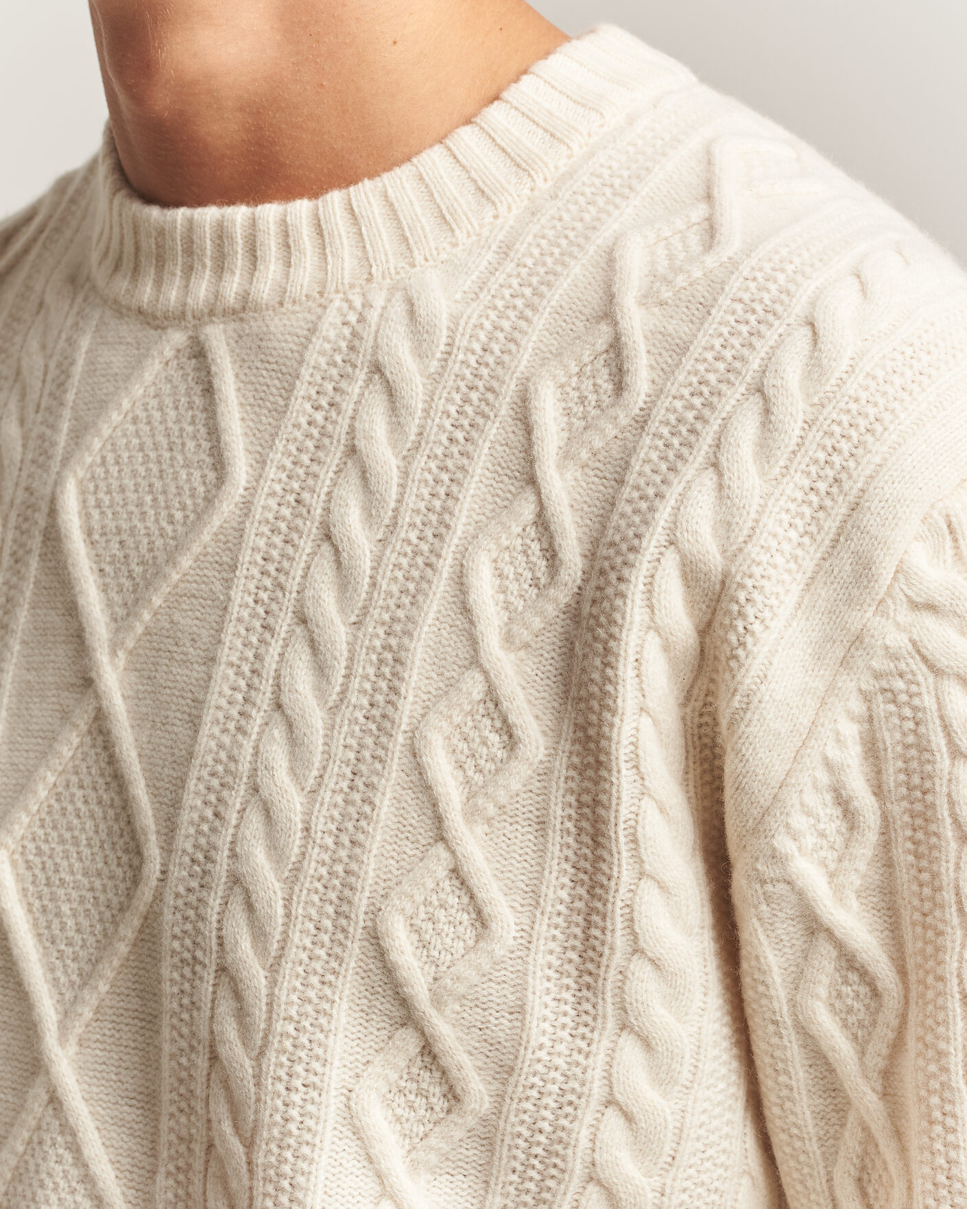 Herre | Trøjer | BOSS ORANGE | Atreccio Wool Structured Knitted Sweater Open White