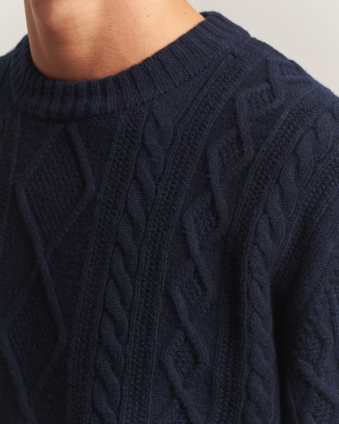 Herre | Trøjer | BOSS ORANGE | Atreccio Wool Structured Knitted Sweater Dark Blue