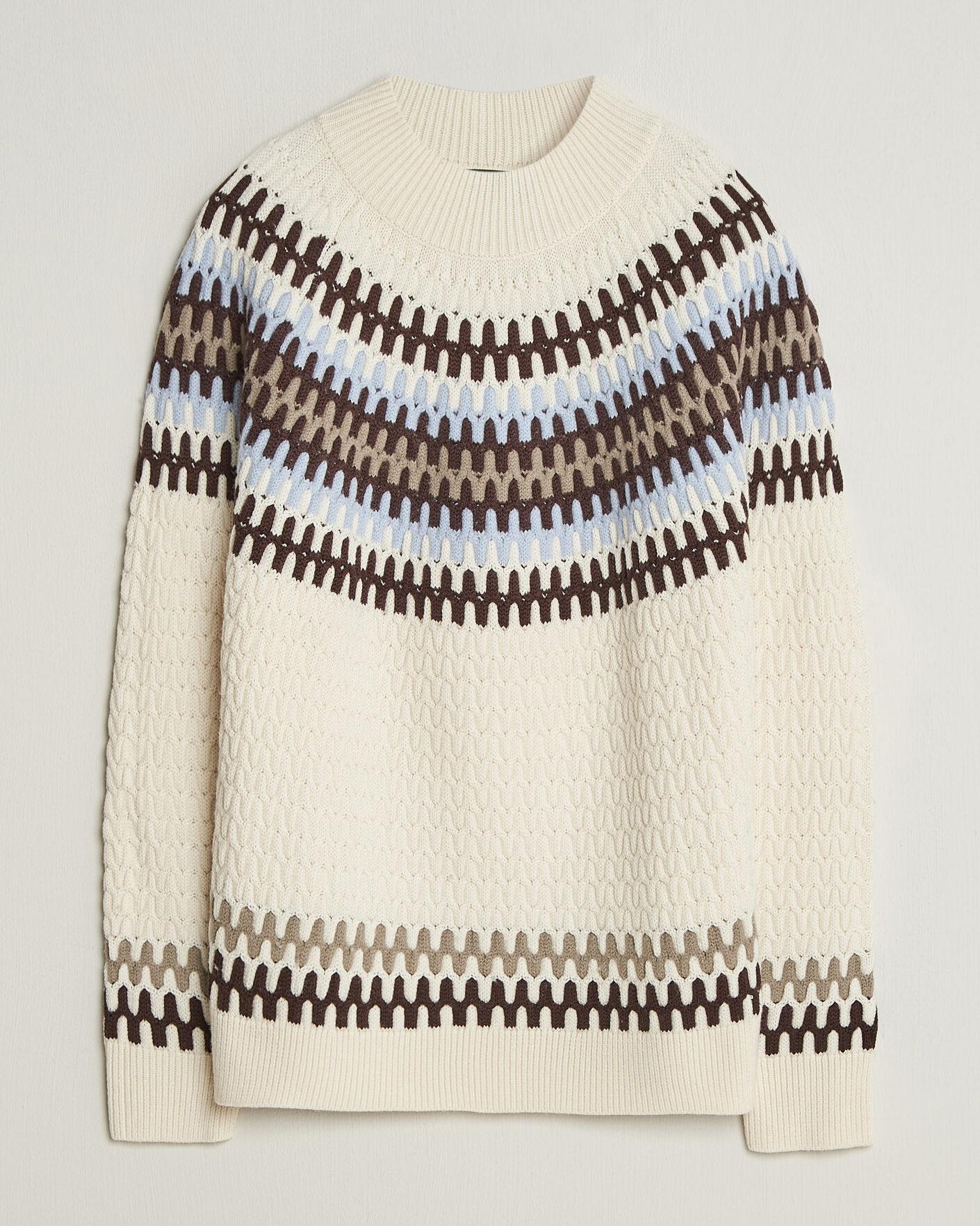 Herre | Trøjer | BOSS BLACK | Fiotto Wool Fairisle Sweater Open White