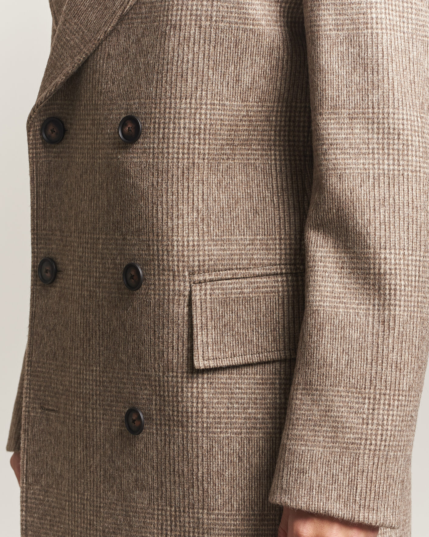 Herre | Jakker | BOSS BLACK | Jared Wool Double Breasted Coat Open Brown