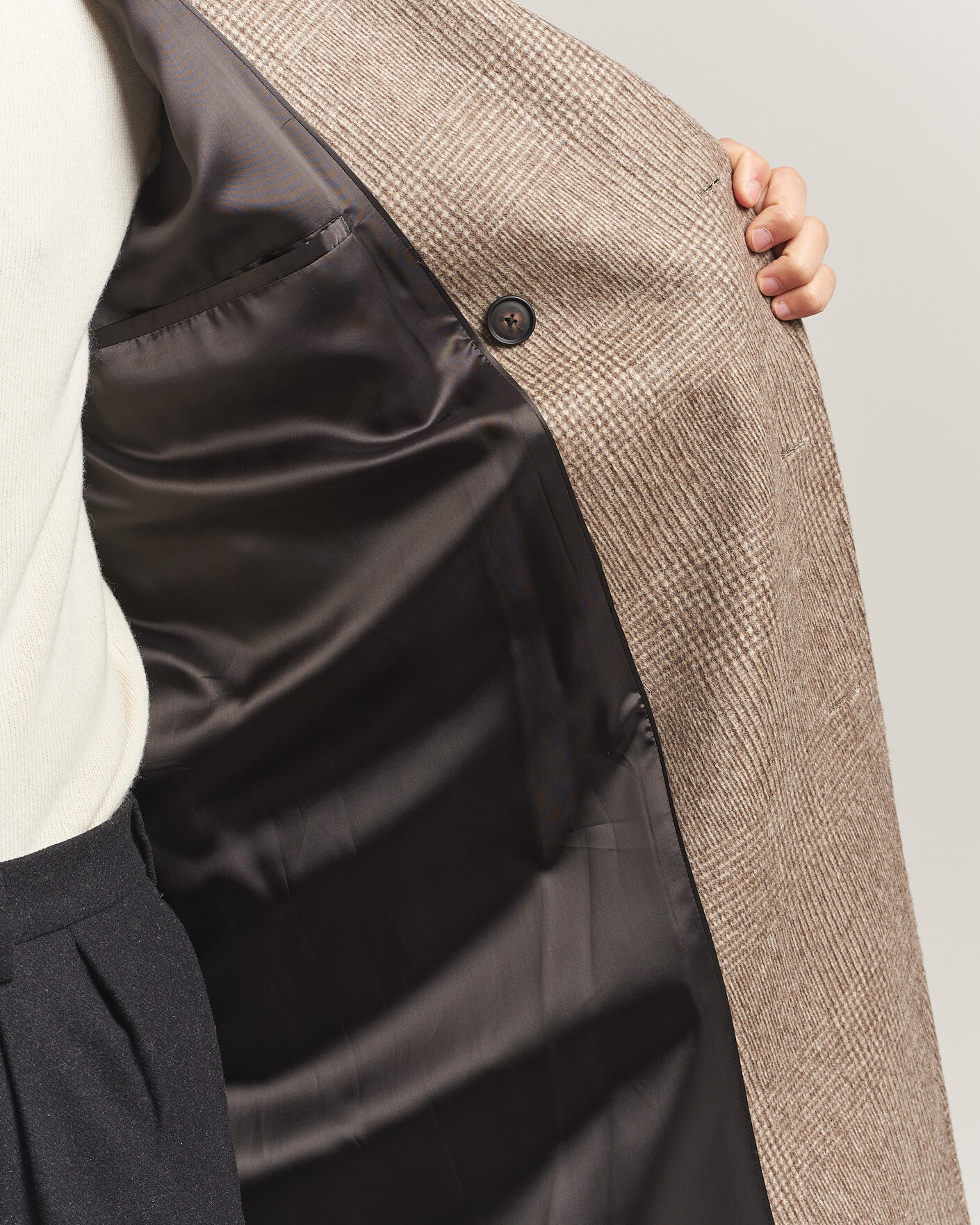 Herre | Jakker | BOSS BLACK | Jared Wool Double Breasted Coat Open Brown