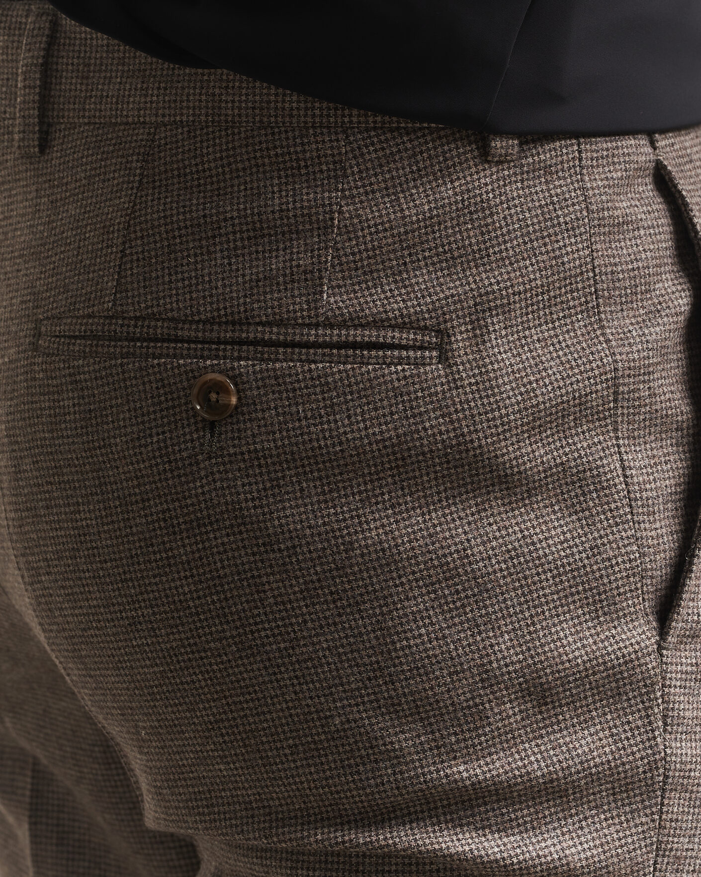 Herre | Jakkesæt | BOSS BLACK | Huge Wool Pepita Suit Dark Brown