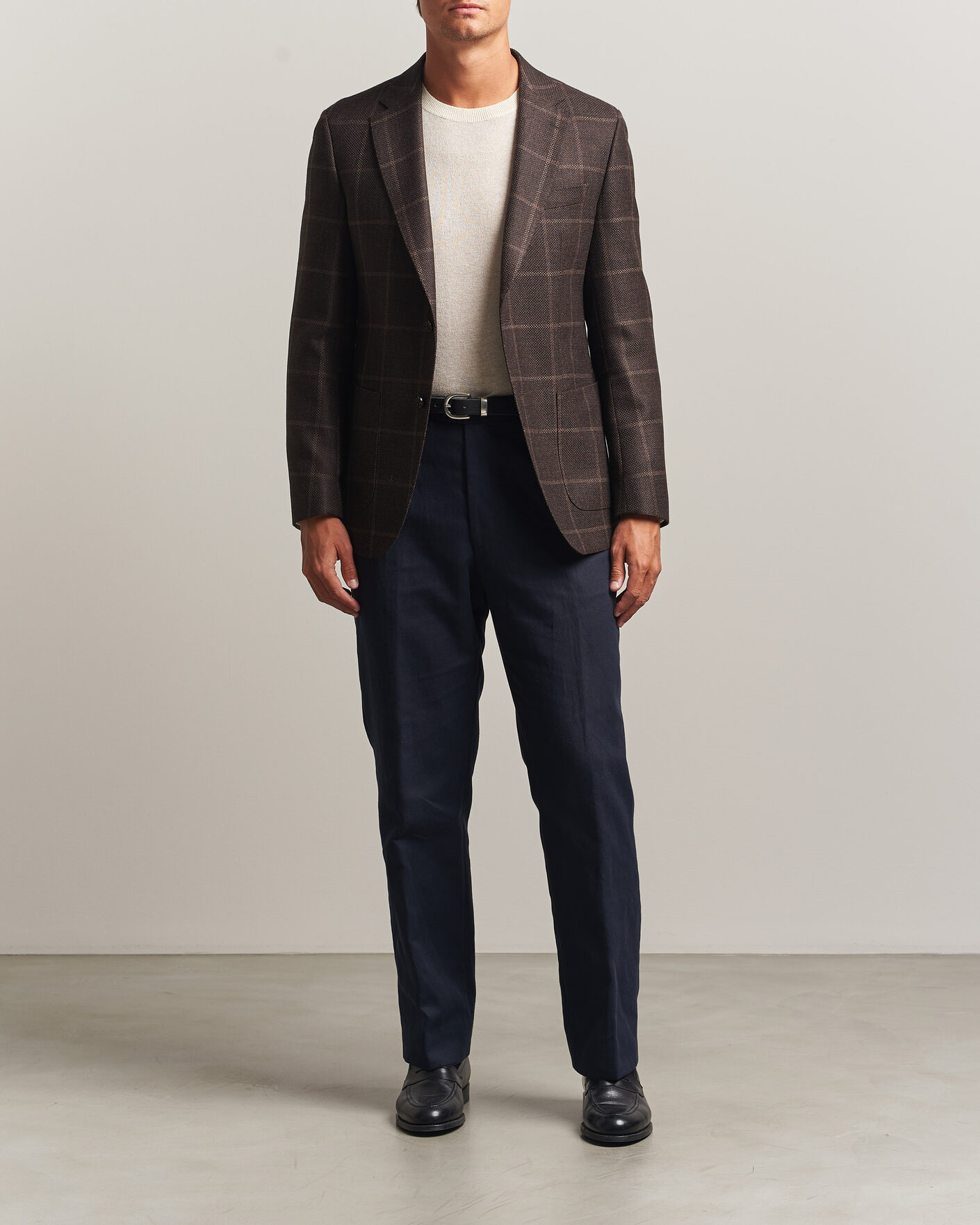 Herre | Blazere & jakker | BOSS BLACK | Hutson Checked Wool Blazer Dark Brown