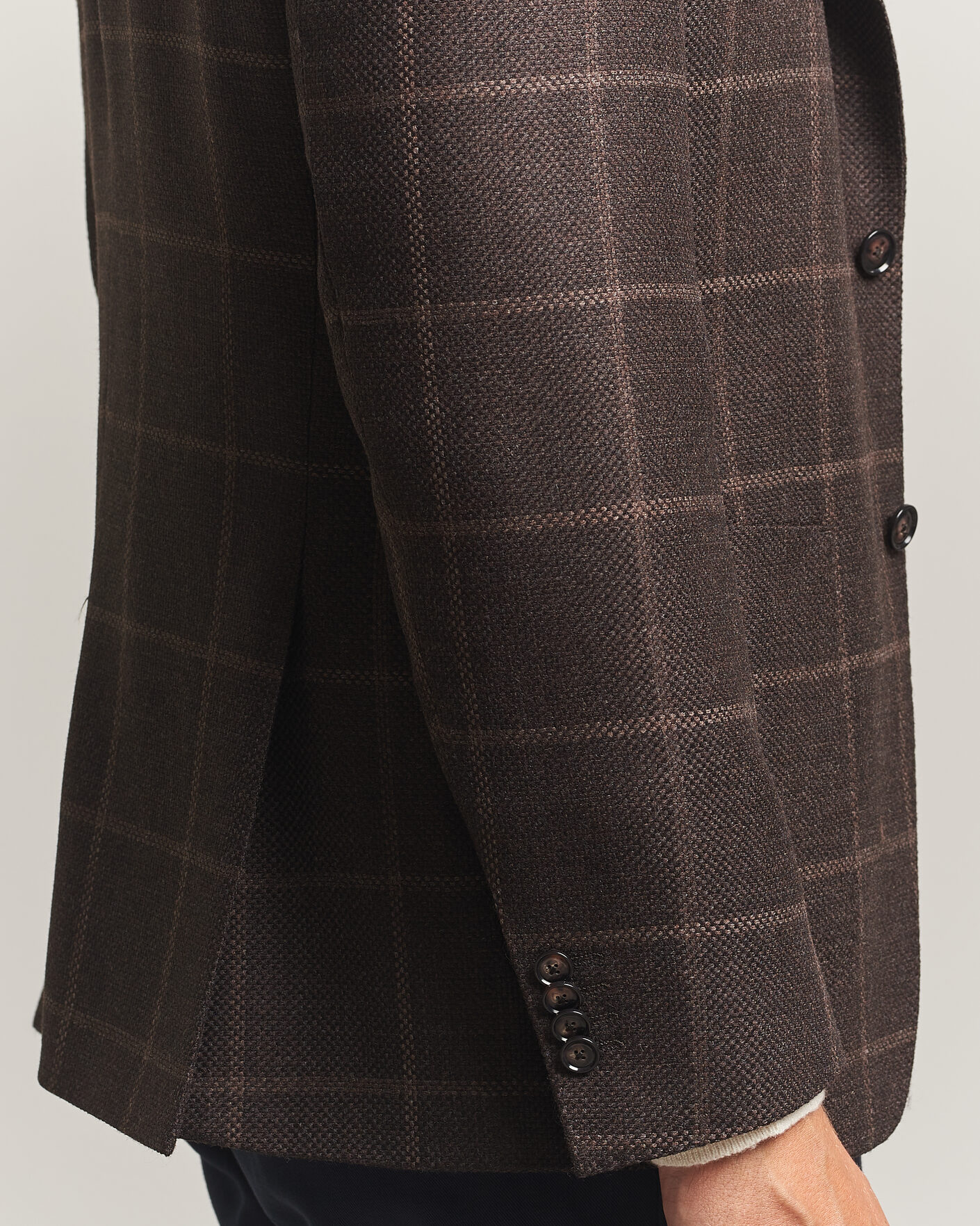 Herre | Blazere & jakker | BOSS BLACK | Hutson Checked Wool Blazer Dark Brown
