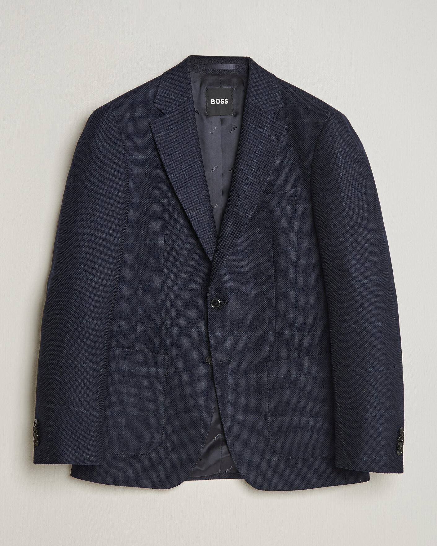 Herre | Blazere & jakker | BOSS BLACK | Hutson Checked Wool Blazer Dark Blue
