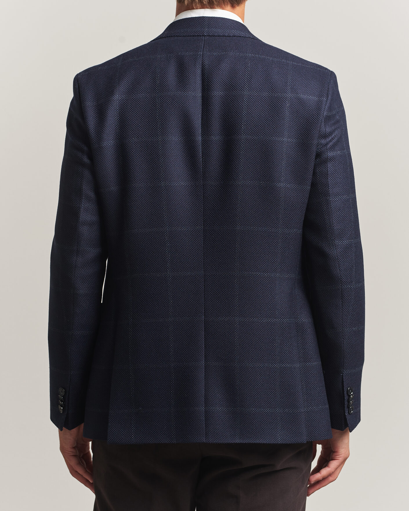 Herre | Blazere & jakker | BOSS BLACK | Hutson Checked Wool Blazer Dark Blue